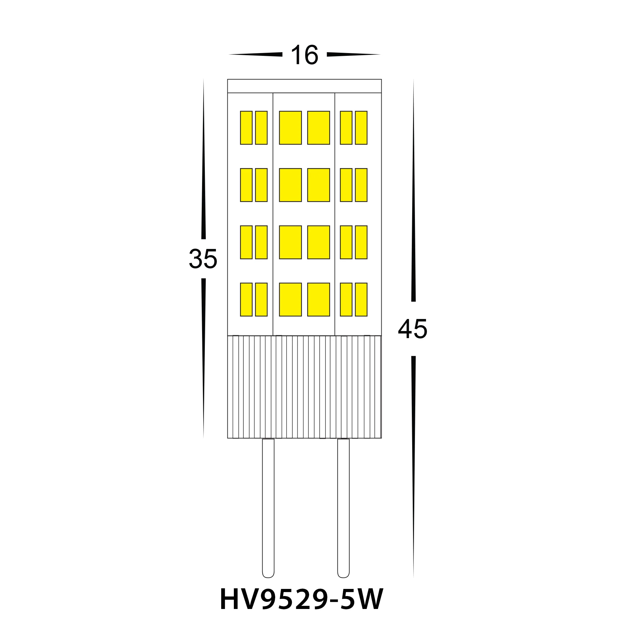 HV9523-5W-HV9529-5W - 5w G4 12v DC LED Bi Pin Globe - Image 3