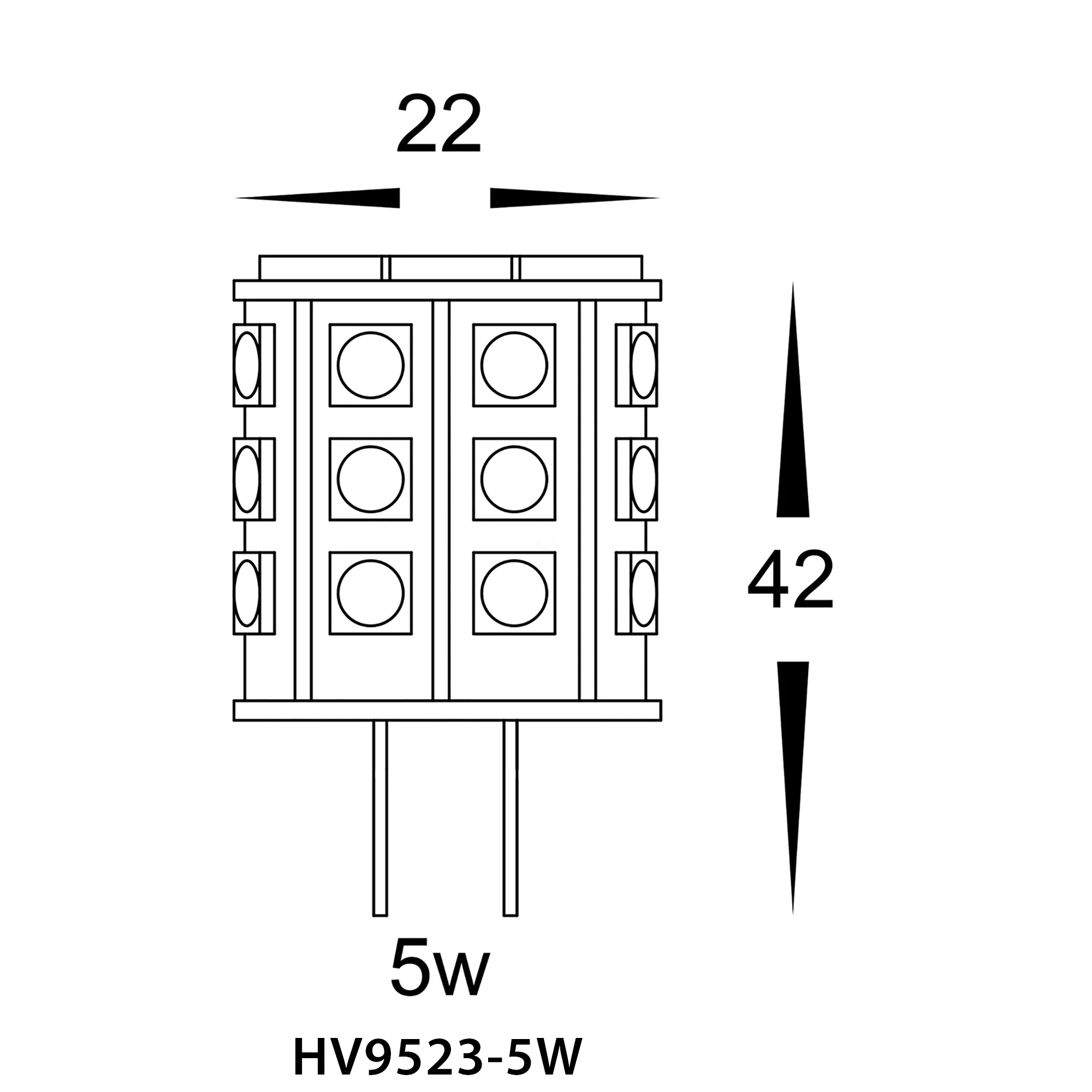 HV9523-5W-HV9529-5W - 5w G4 12v DC LED Bi Pin Globe - Image 4