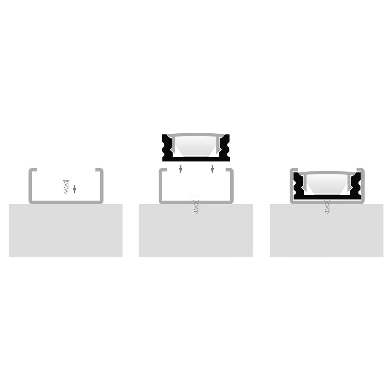 HV9693-1707-BLK - Black Shallow Square Aluminium Profile - Image 4