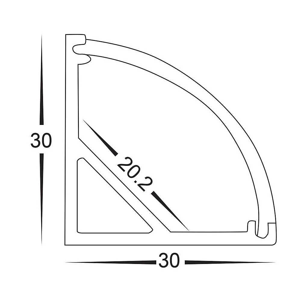HV9691-3030 - Corner Aluminium Profile - Image 2