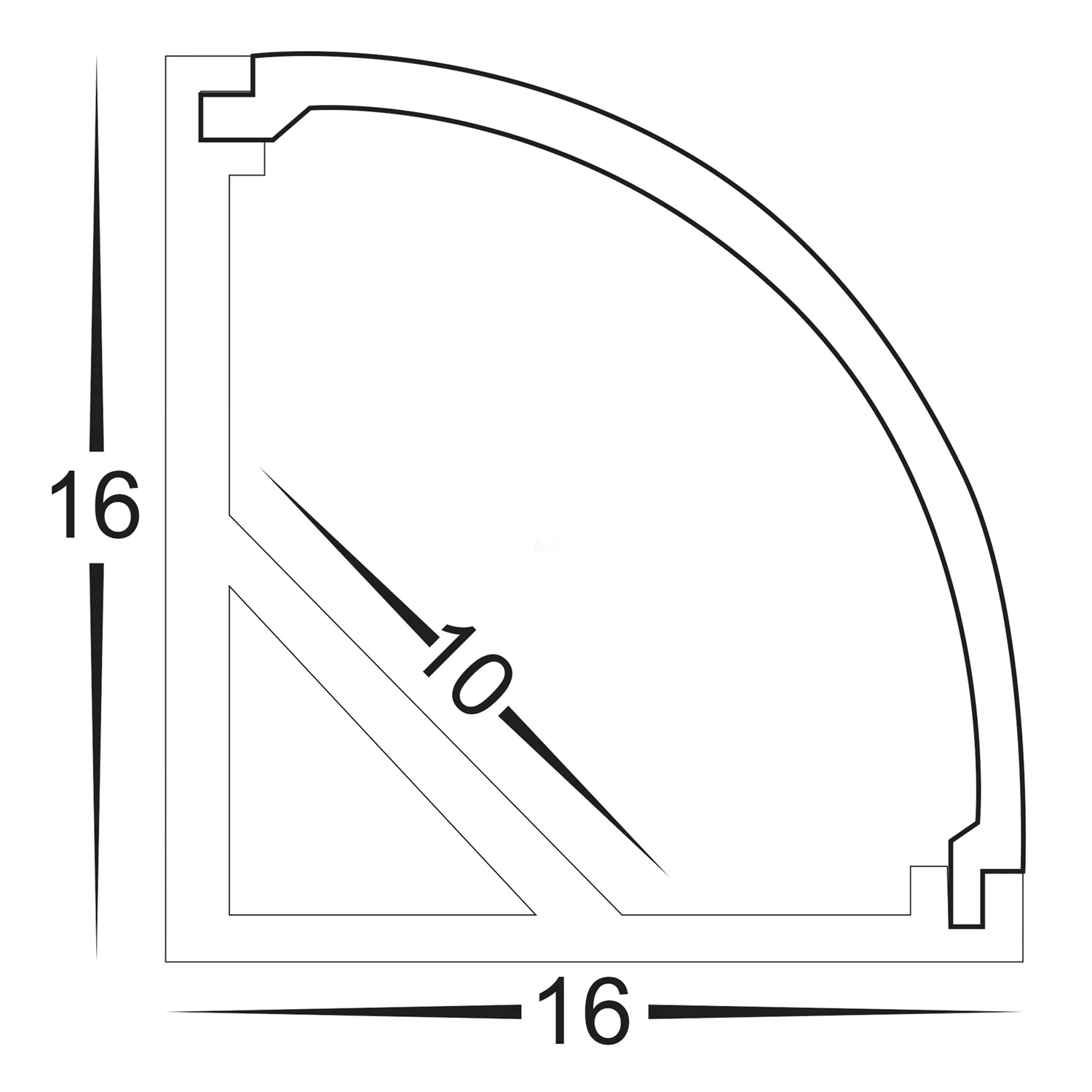 HV9691-1616 - Corner Aluminium Profile - Image 2