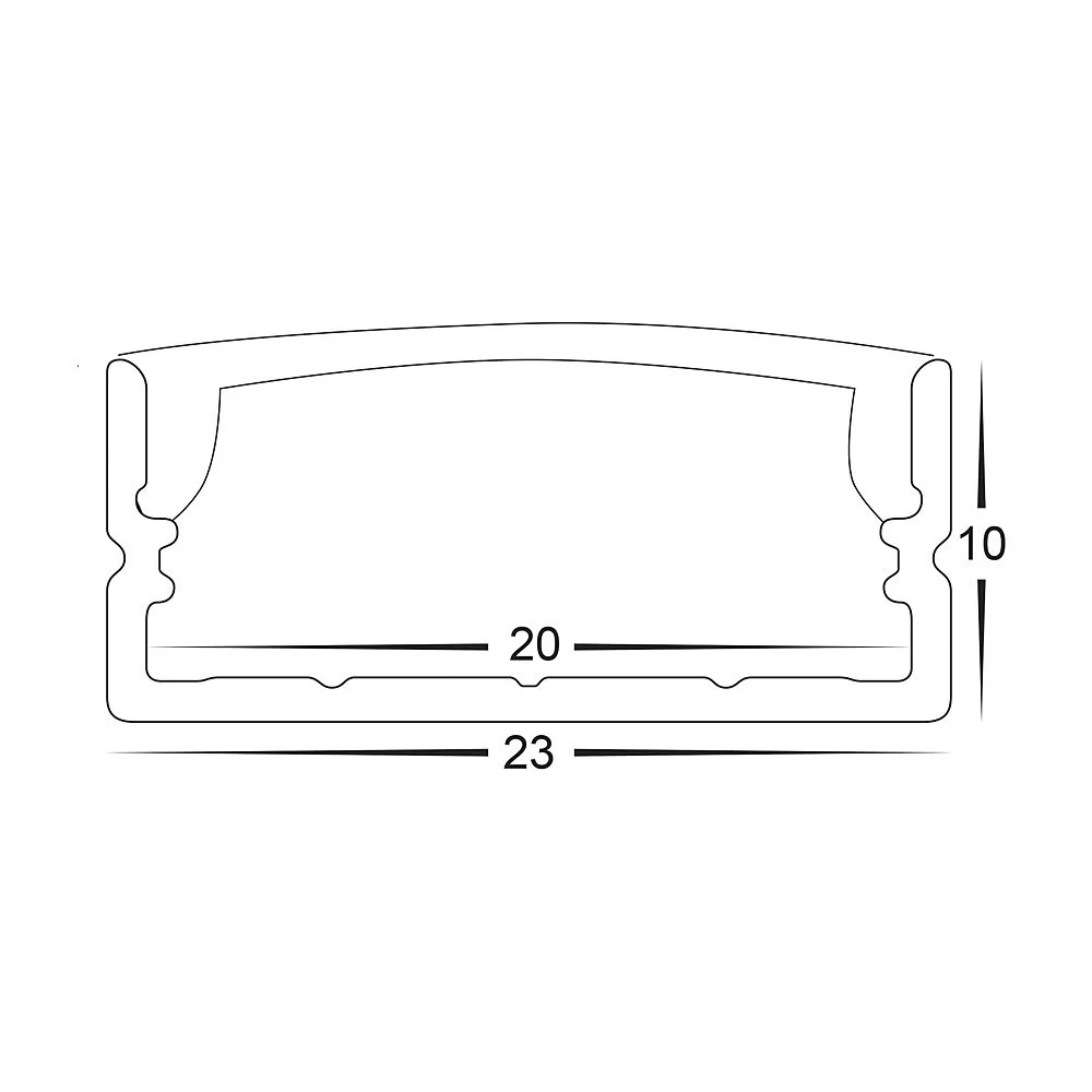 HV9693-2310 - Shallow Square Aluminium Profile - Image 2