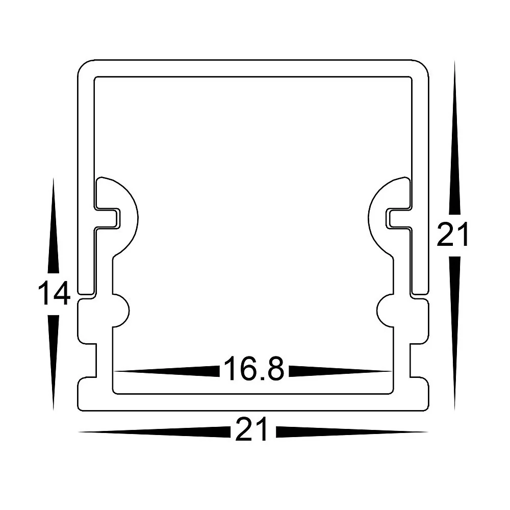 HV9693-2114 - Deep Square Aluminium Profile with Square Diffuser - Image 2