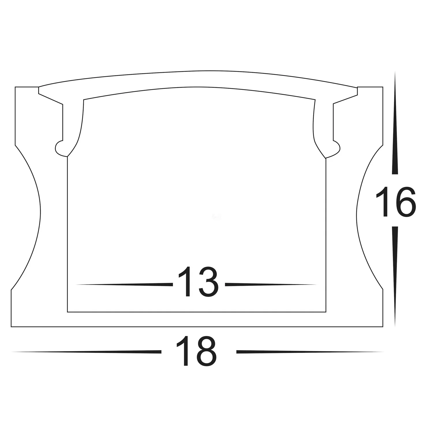 HV9693-1815 - Deep Square Aluminium Profile - Image 2
