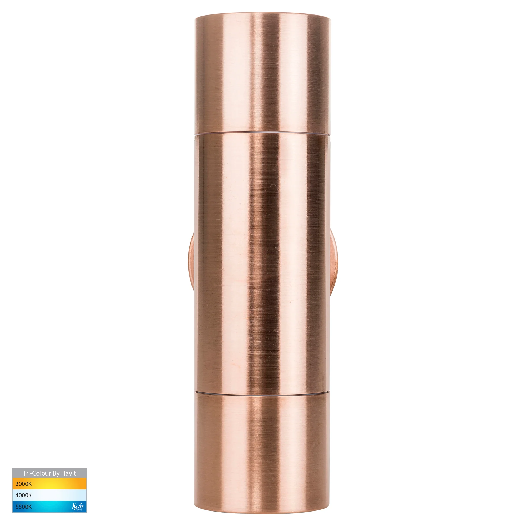 HV1015T-HV1017T - Tivah Solid Copper TRI Colour Up & Down Wall Pillar Lights - Image 3