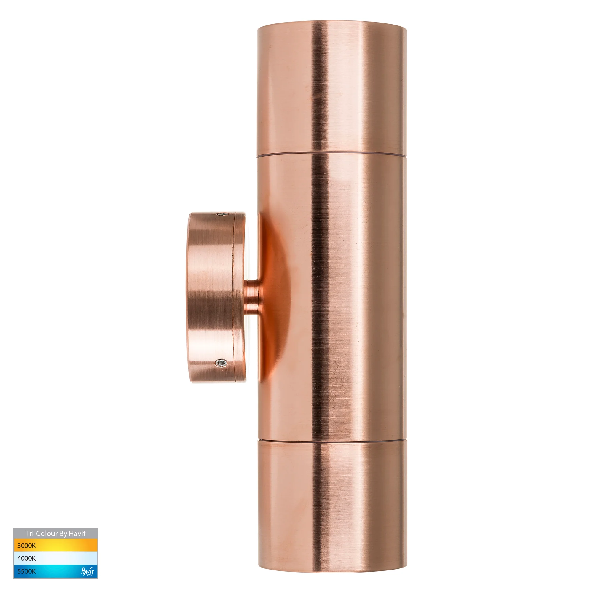 HV1015T-HV1017T - Tivah Solid Copper TRI Colour Up & Down Wall Pillar Lights - Image 4