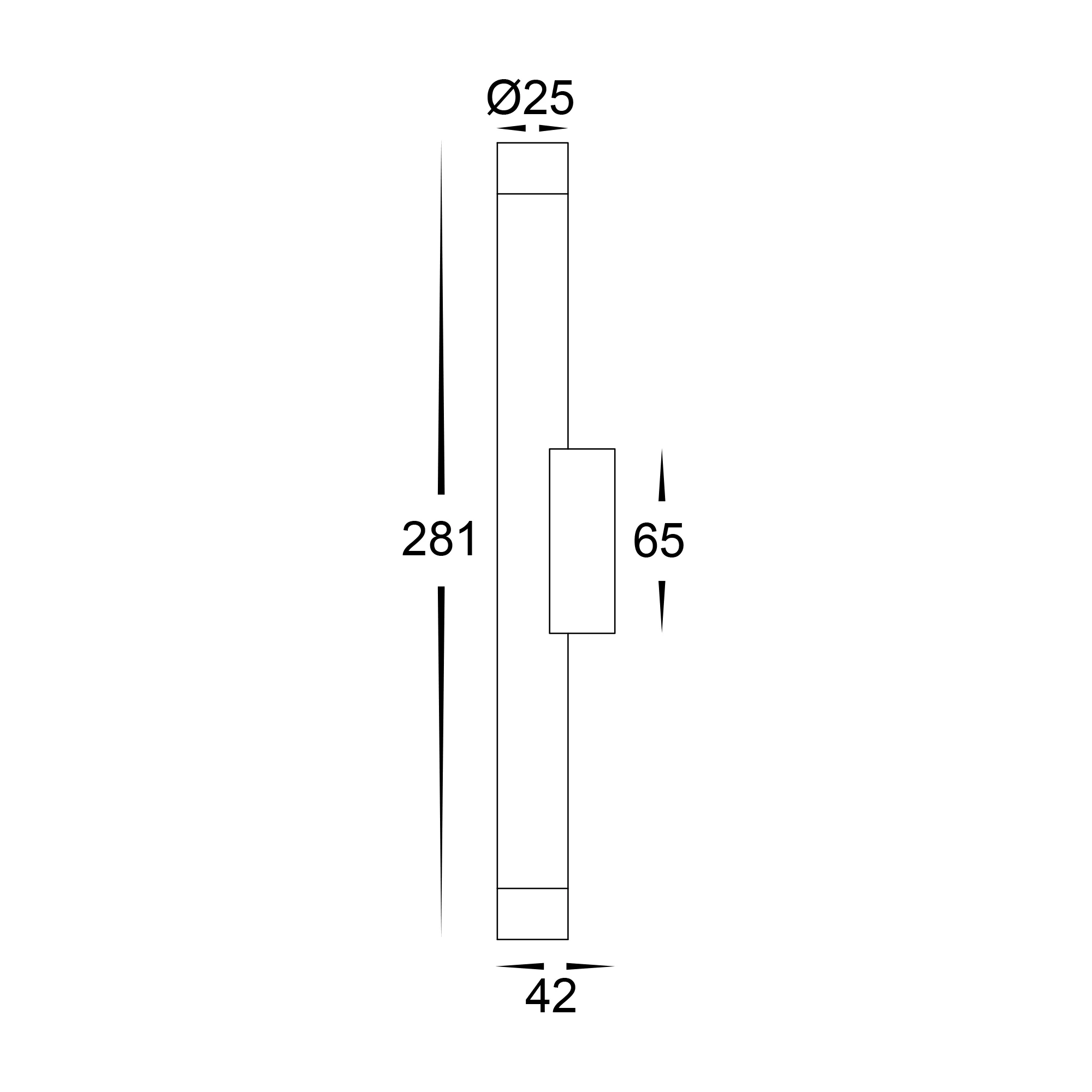 HV10295T - Dugo Aluminium Black Up & Down Wall Light - Image 2