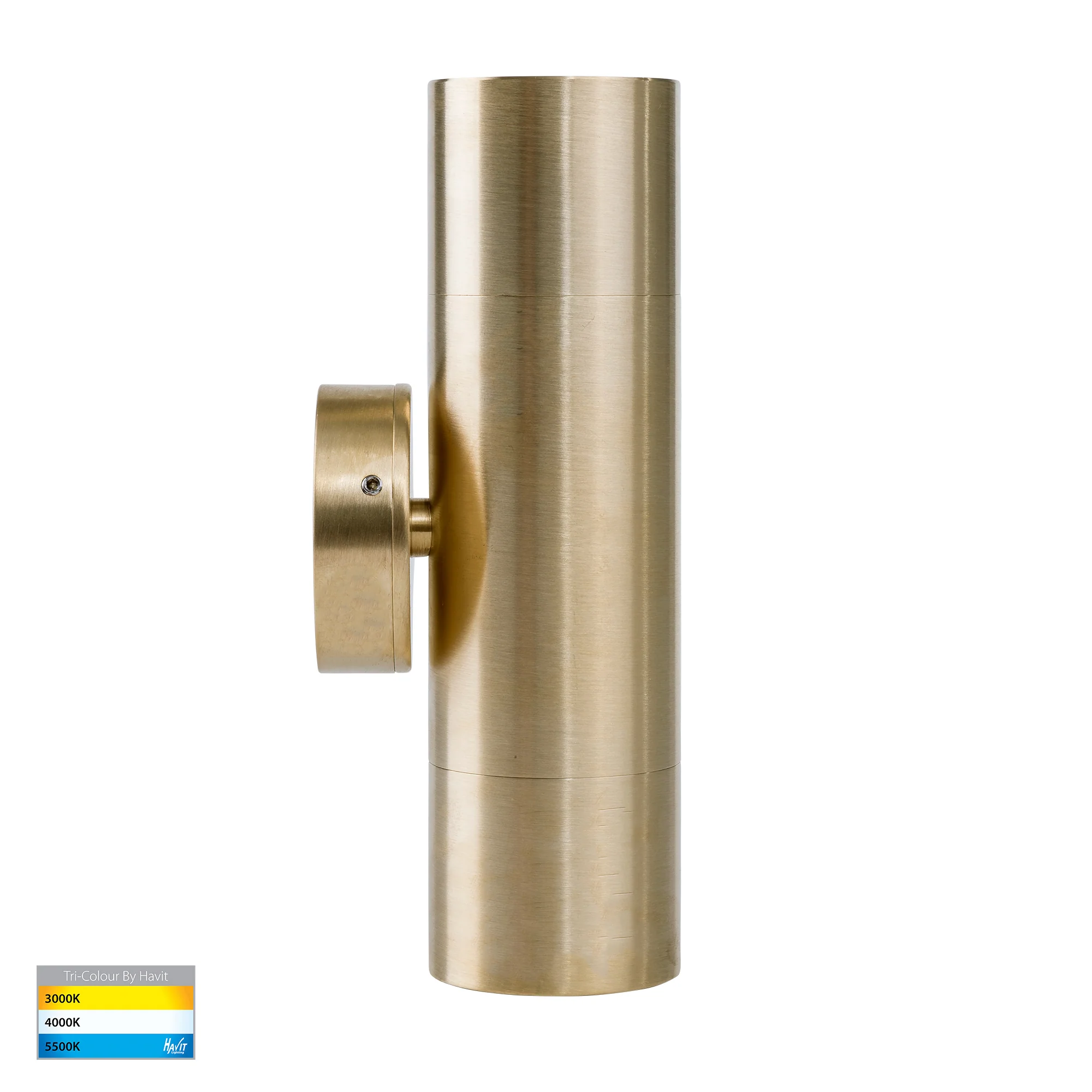 HV1055T-HV1057T - Tivah Solid Brass TRI Colour Up & Down Wall Pillar Lights - Image 3