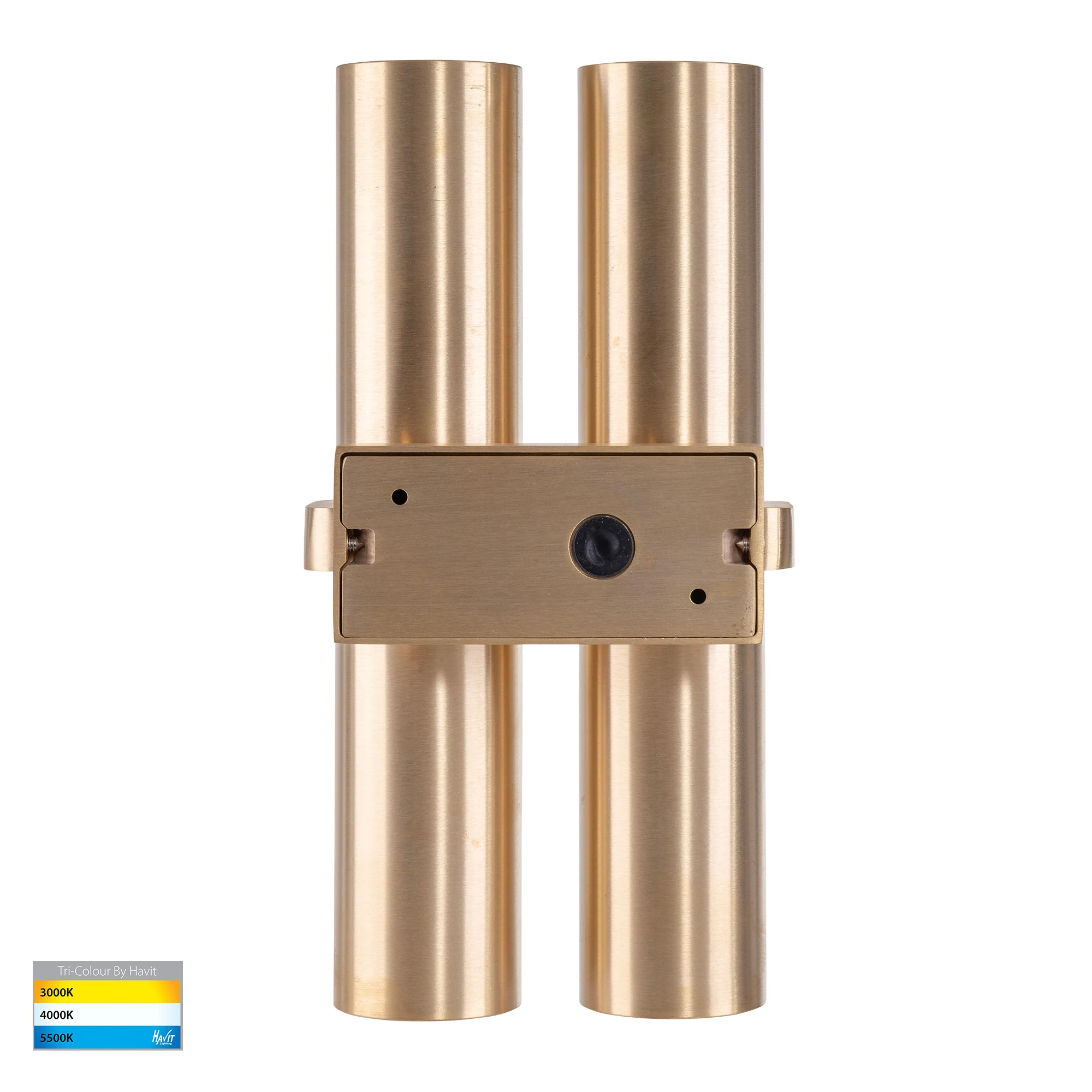 HV10592T - Luz Solid Brass TRI Colour Double Up & Down Wall Pillar Lights - Image 5