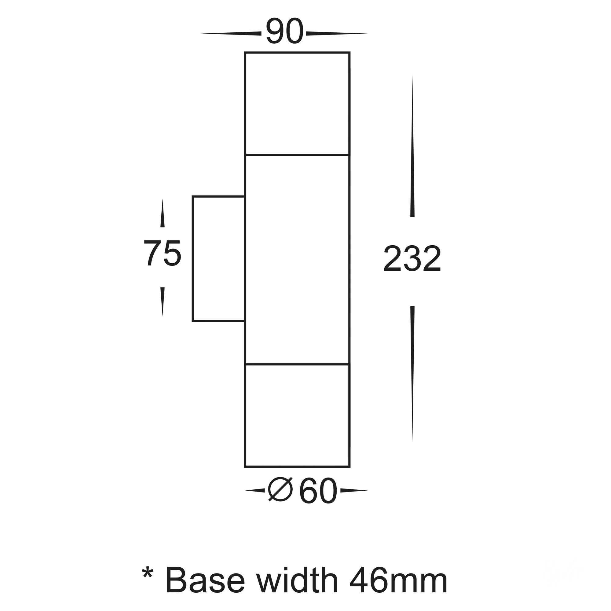 HV1071T - Piaz Stainless Steel TRI Colour Up & Down Wall Pillar Lights - Image 2