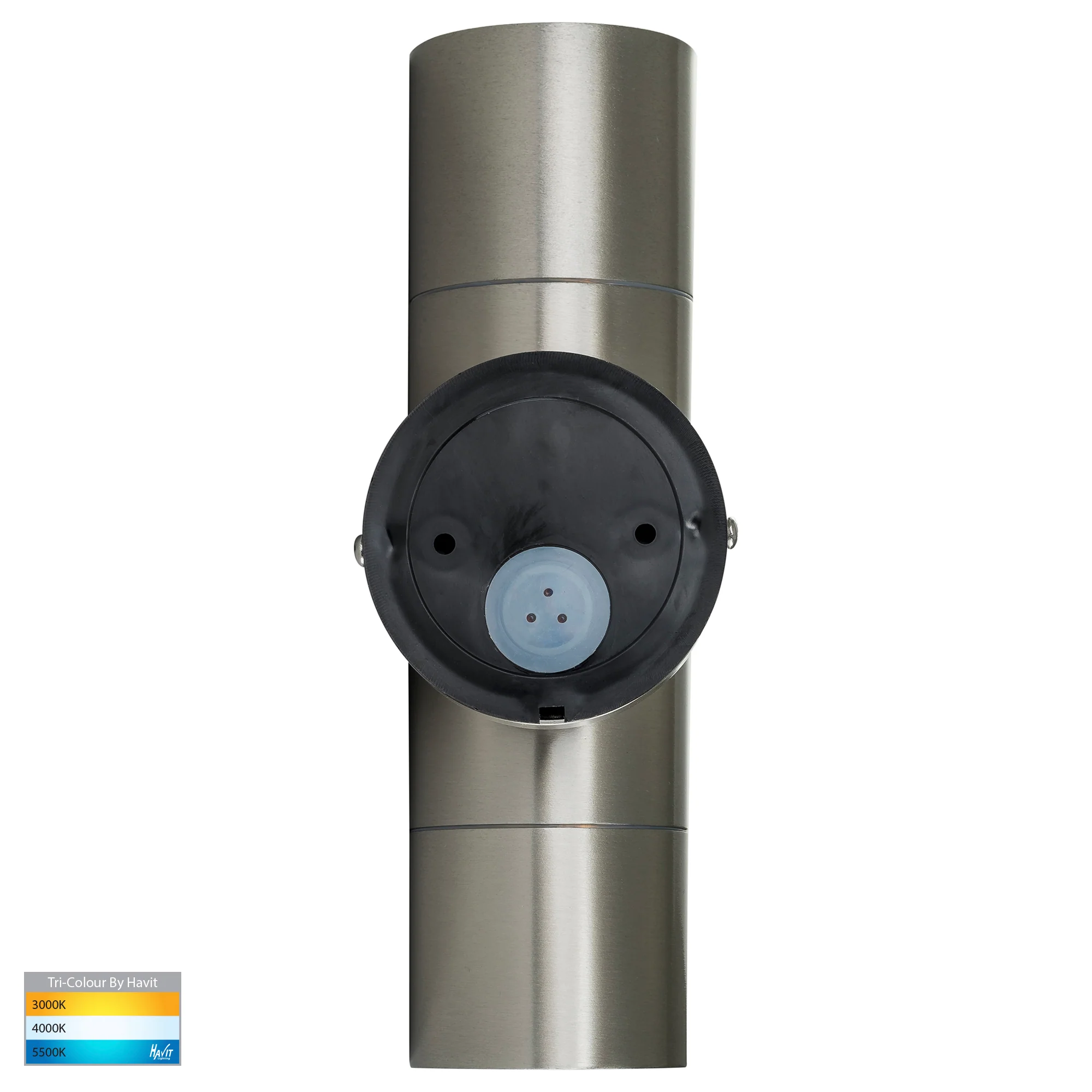 HV1072T - Fortis Stainless Steel TRI Colour Up & Down Wall Pillar Lights - Image 5