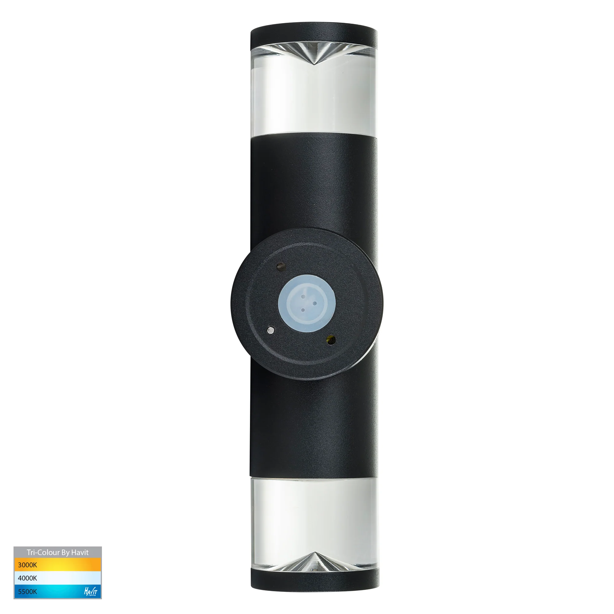 HV1089T-BLK-240V - Highlite Black TRI Colour Up & Down Wall Pillar Lights - Image 5