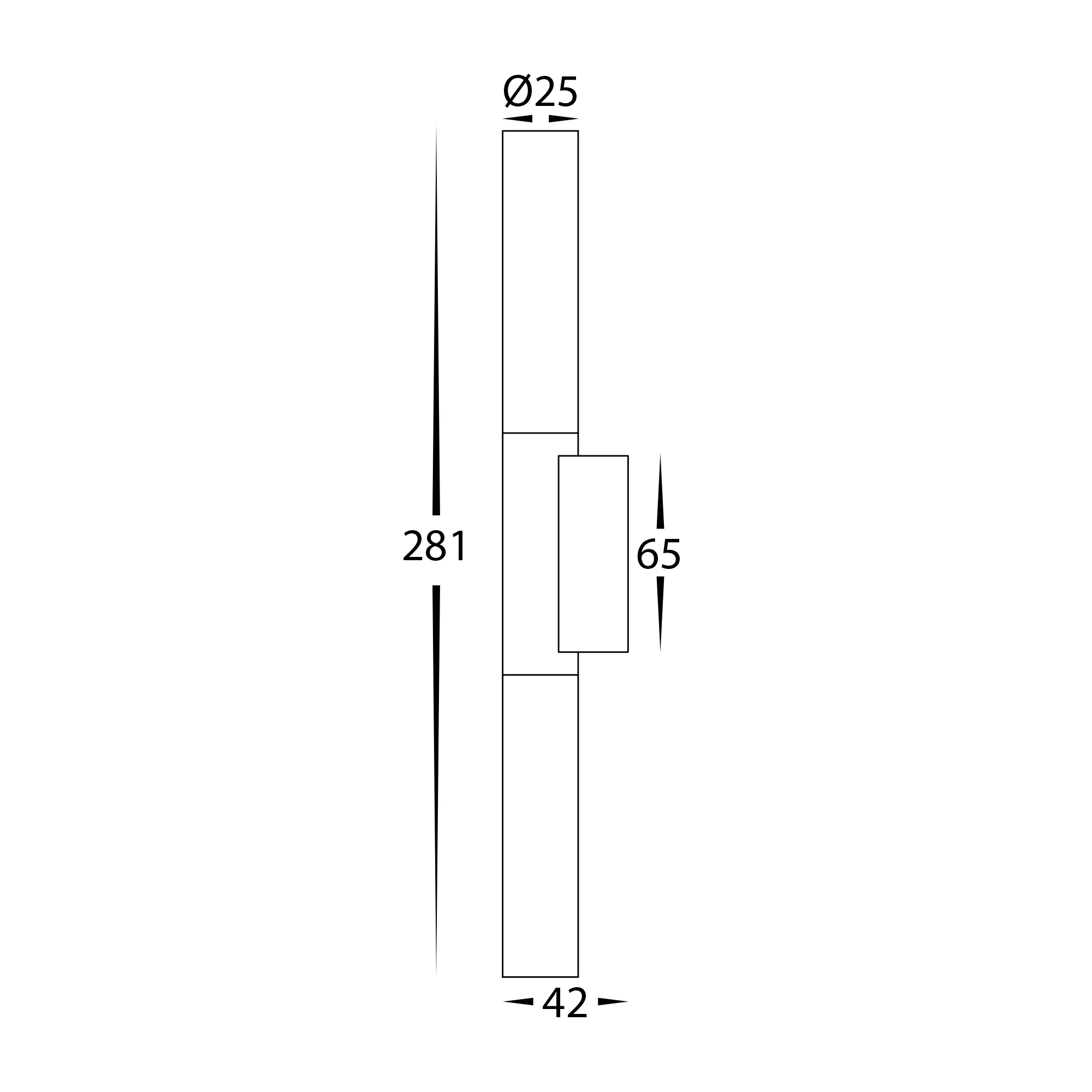 HV10922T-BLK - Akril Aluminium Black 2 Light Wall Light - Image 2