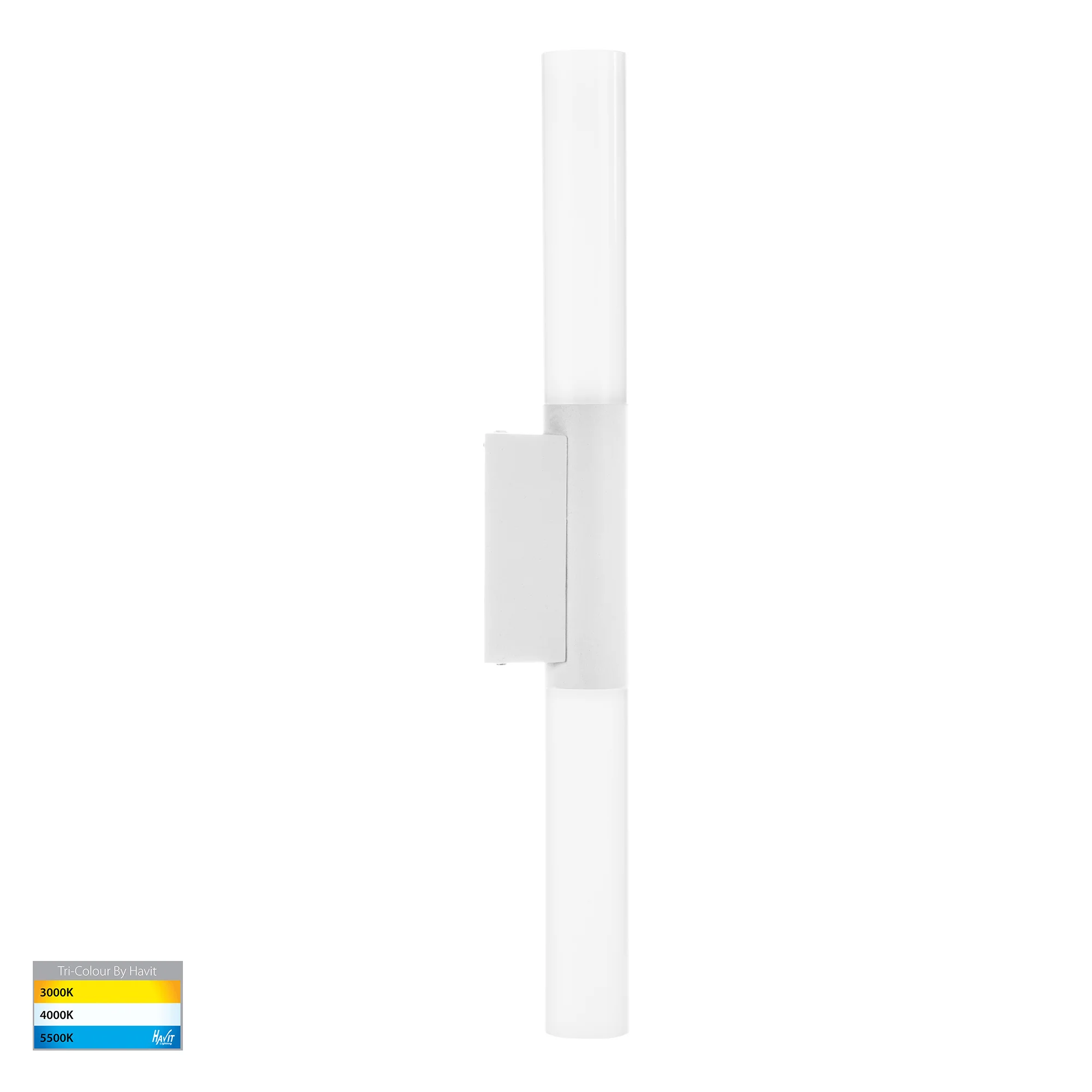 HV10922T-WHT - Akril Aluminium White 2 Light Wall Light - Image 3