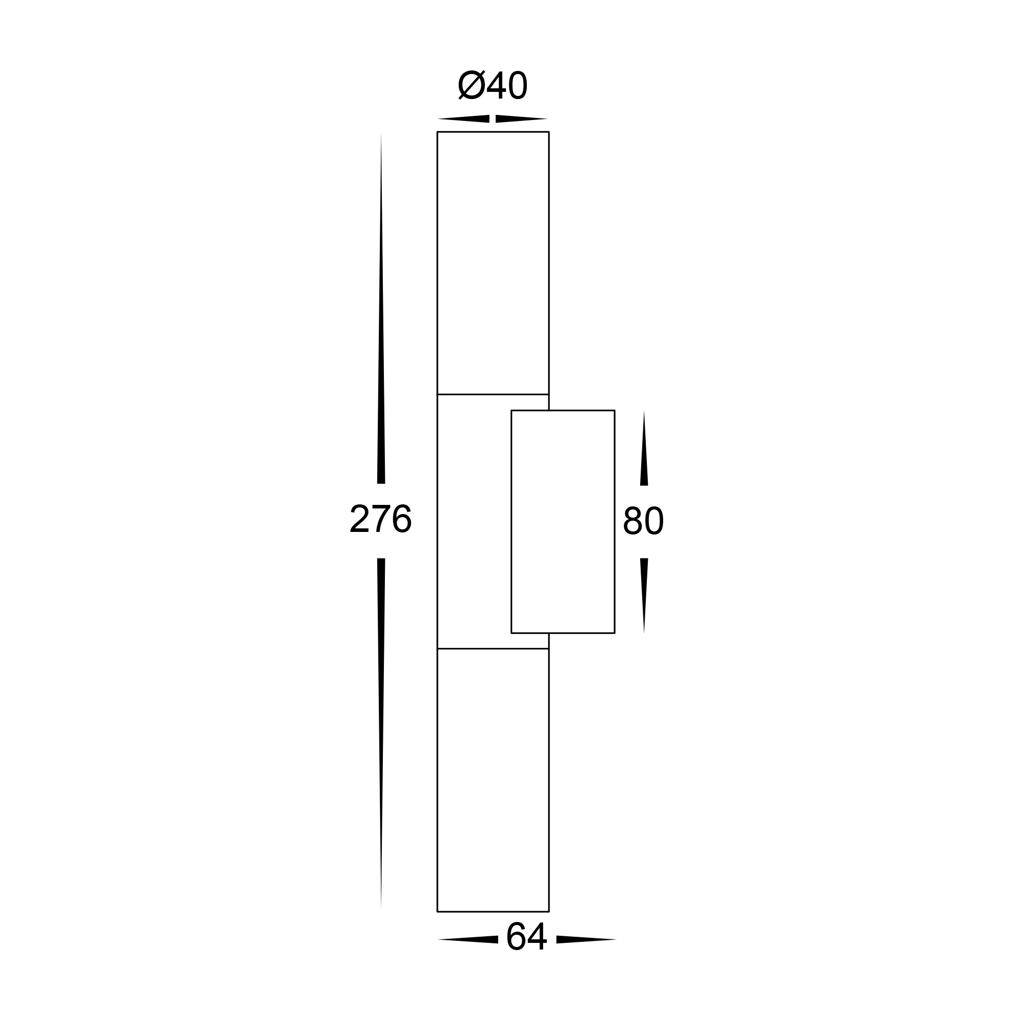 HV10932T-BLK - Akril Aluminium Black 2 Light Wall Light - Image 2