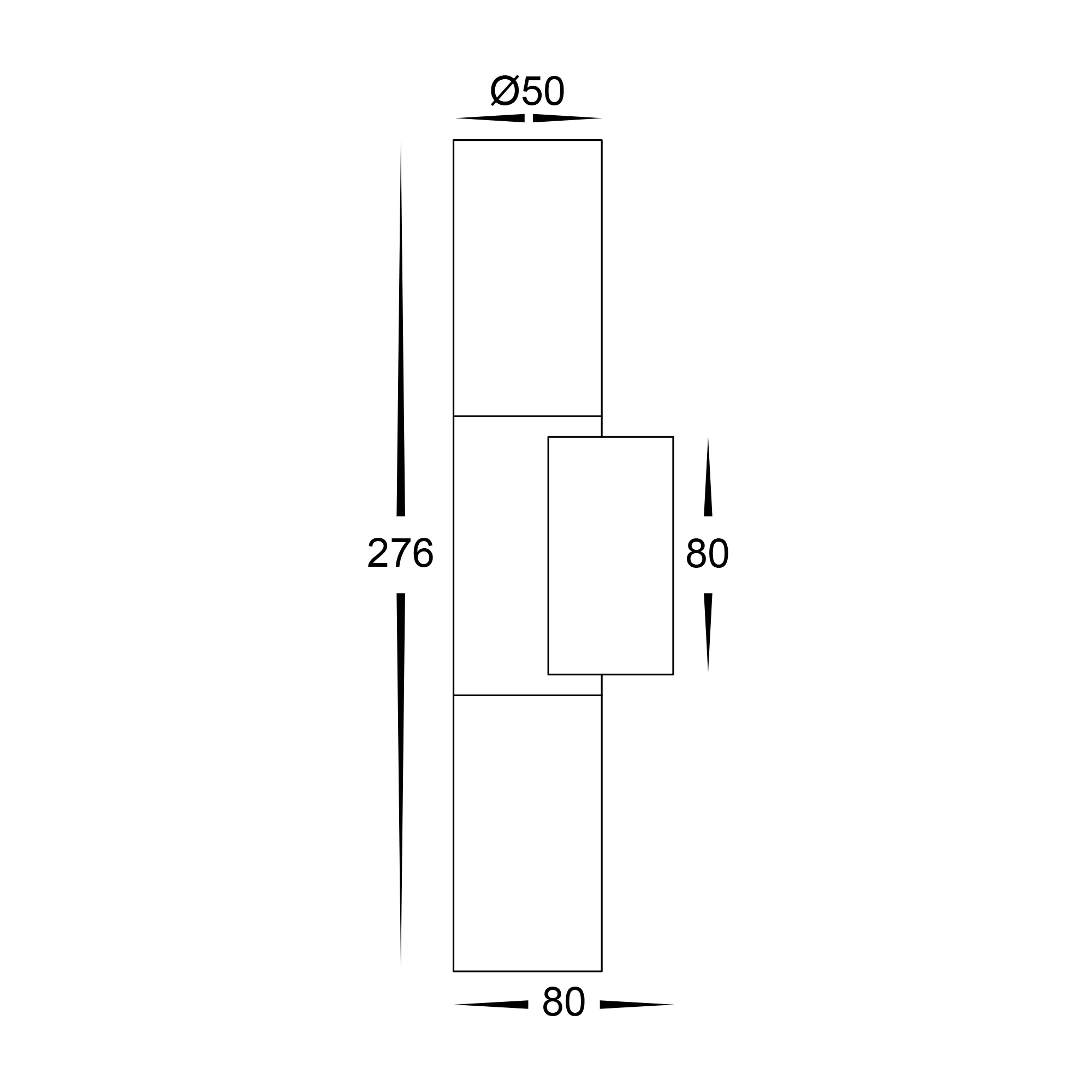 HV10942T-BLK - Akril Aluminium Black 2 Light Wall Light - Image 2