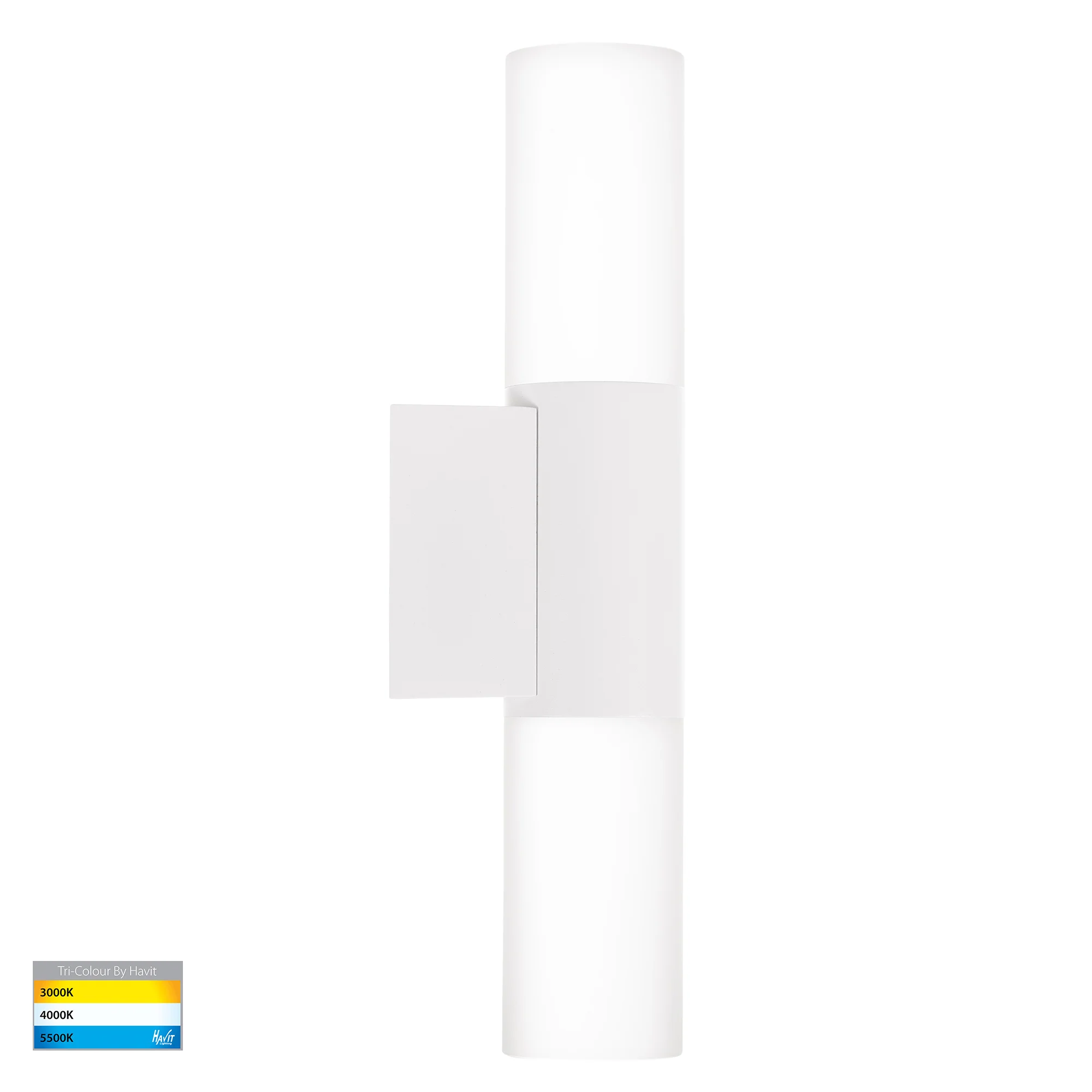 HV10942T-WHT - Akril Aluminium White 2 Light Wall Light - Image 3