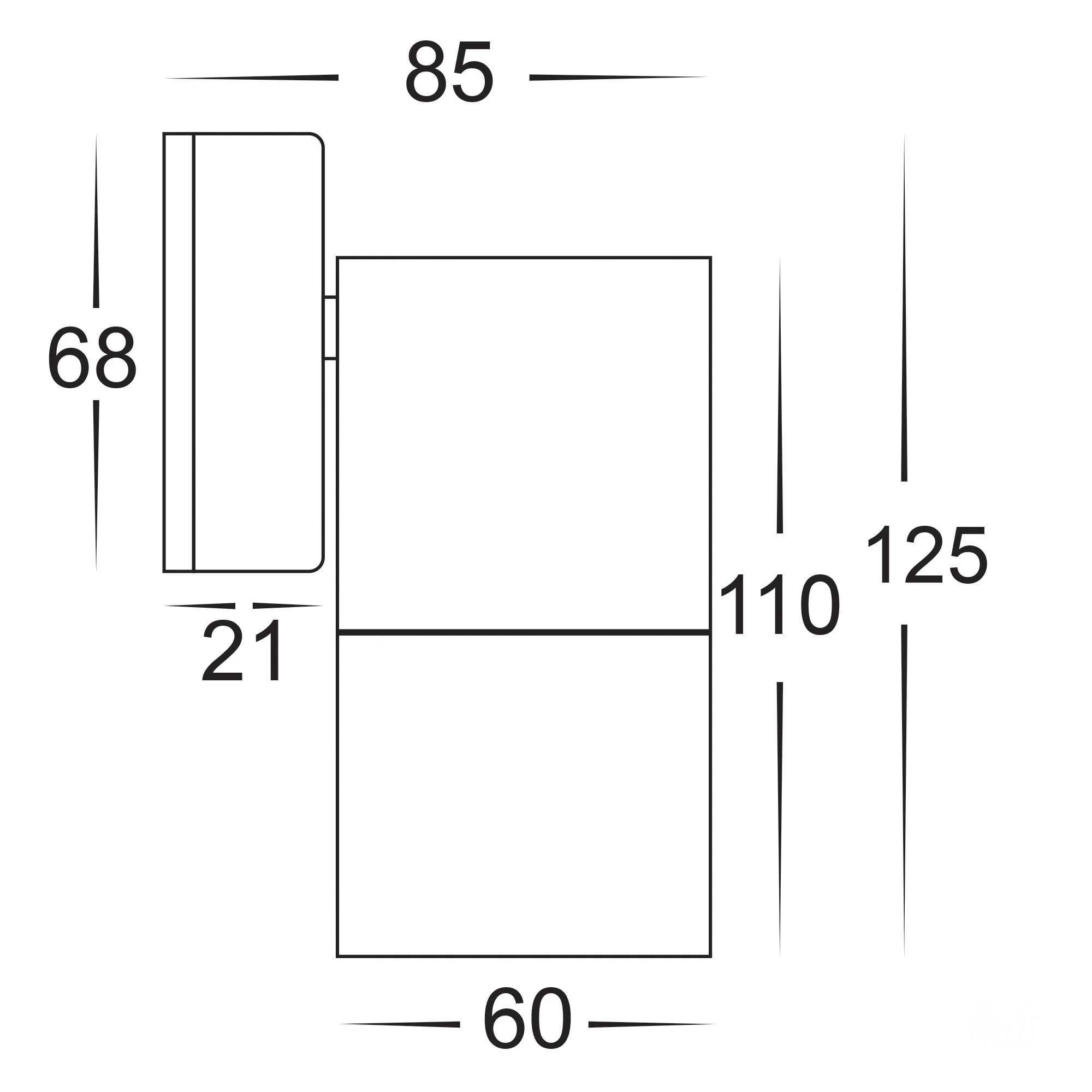HV1115T-HV1117T - Tivah Solid Copper TRI Colour Fixed Down Wall Pillar Lights - Image 2