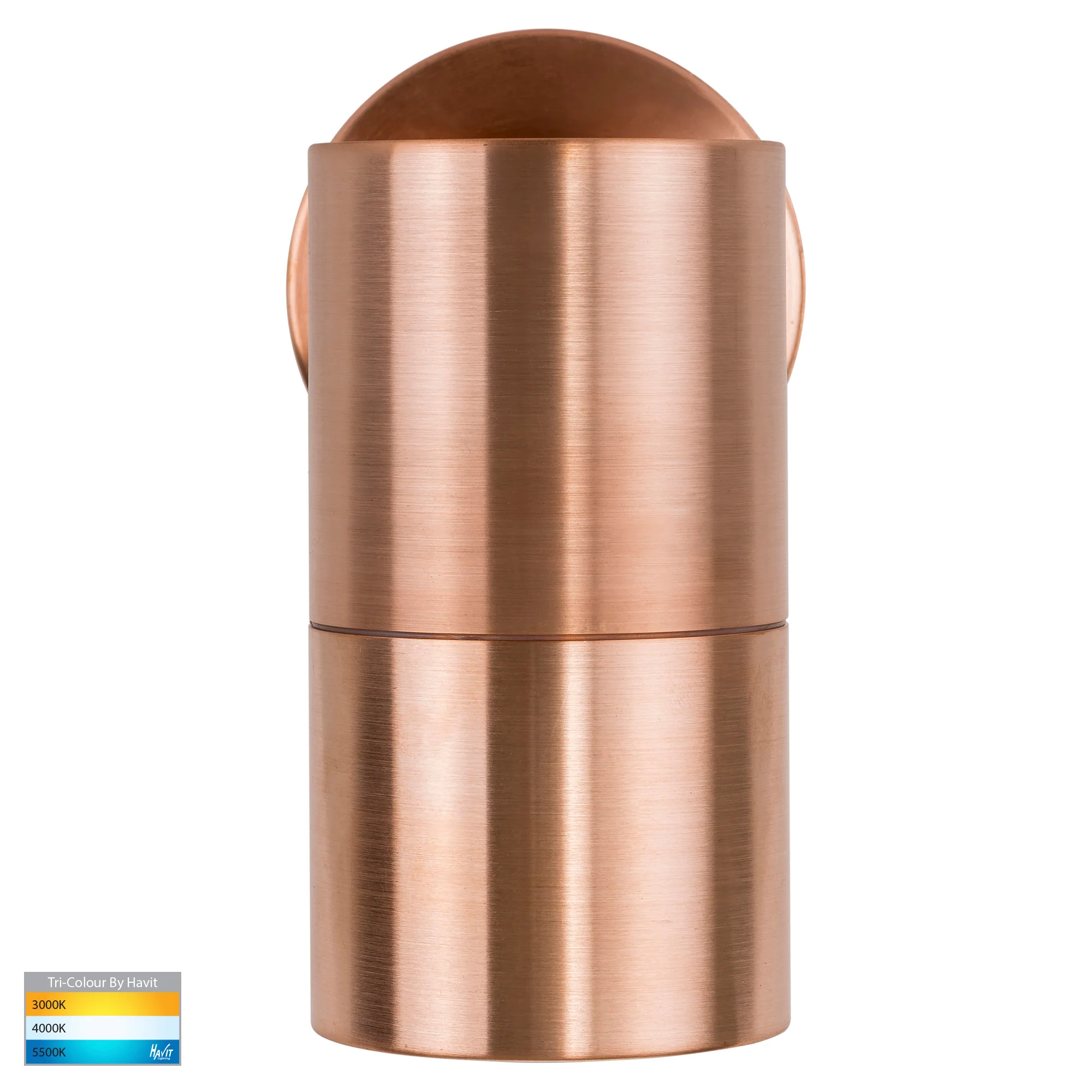HV1115T-HV1117T - Tivah Solid Copper TRI Colour Fixed Down Wall Pillar Lights - Image 3