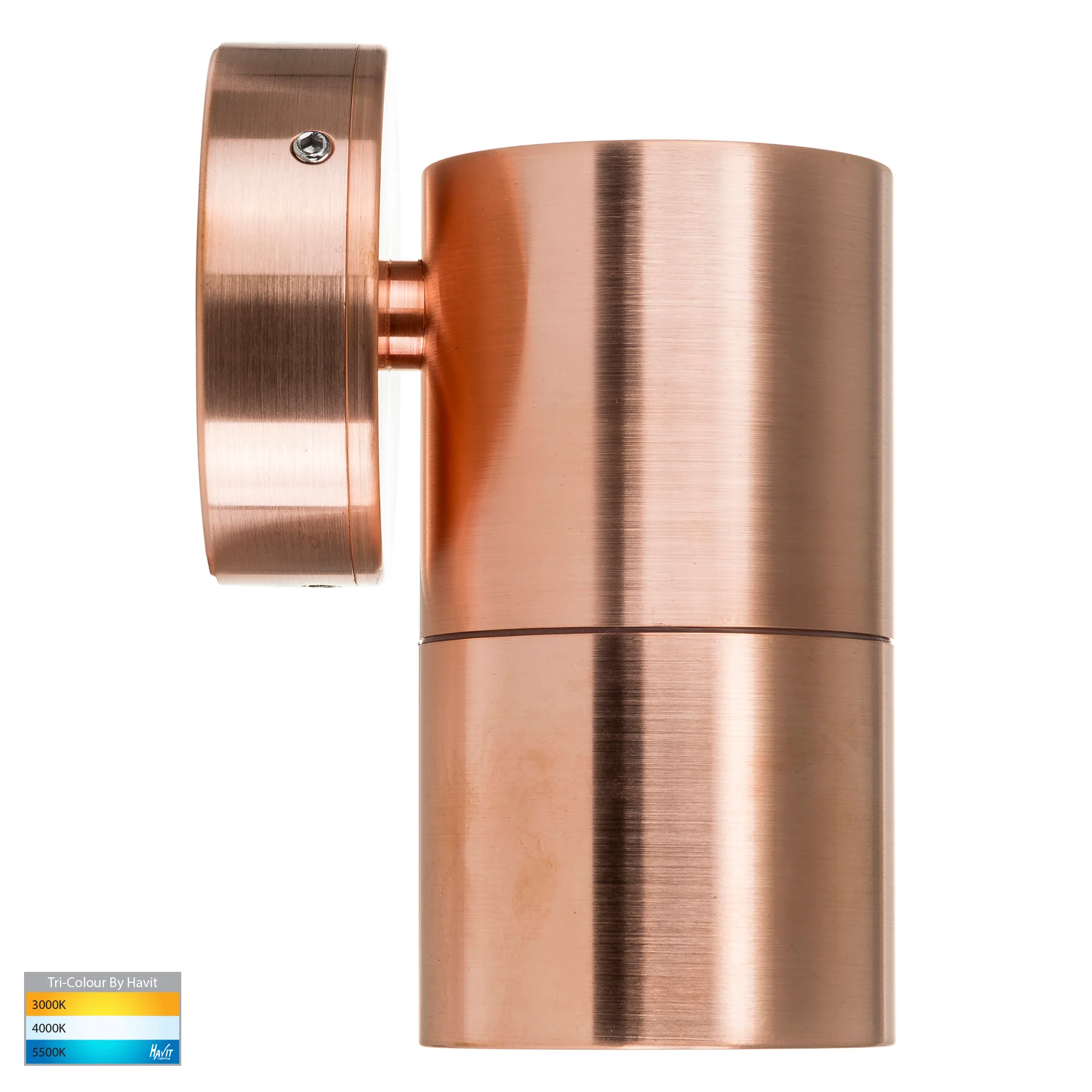 HV1115T-HV1117T - Tivah Solid Copper TRI Colour Fixed Down Wall Pillar Lights - Image 4