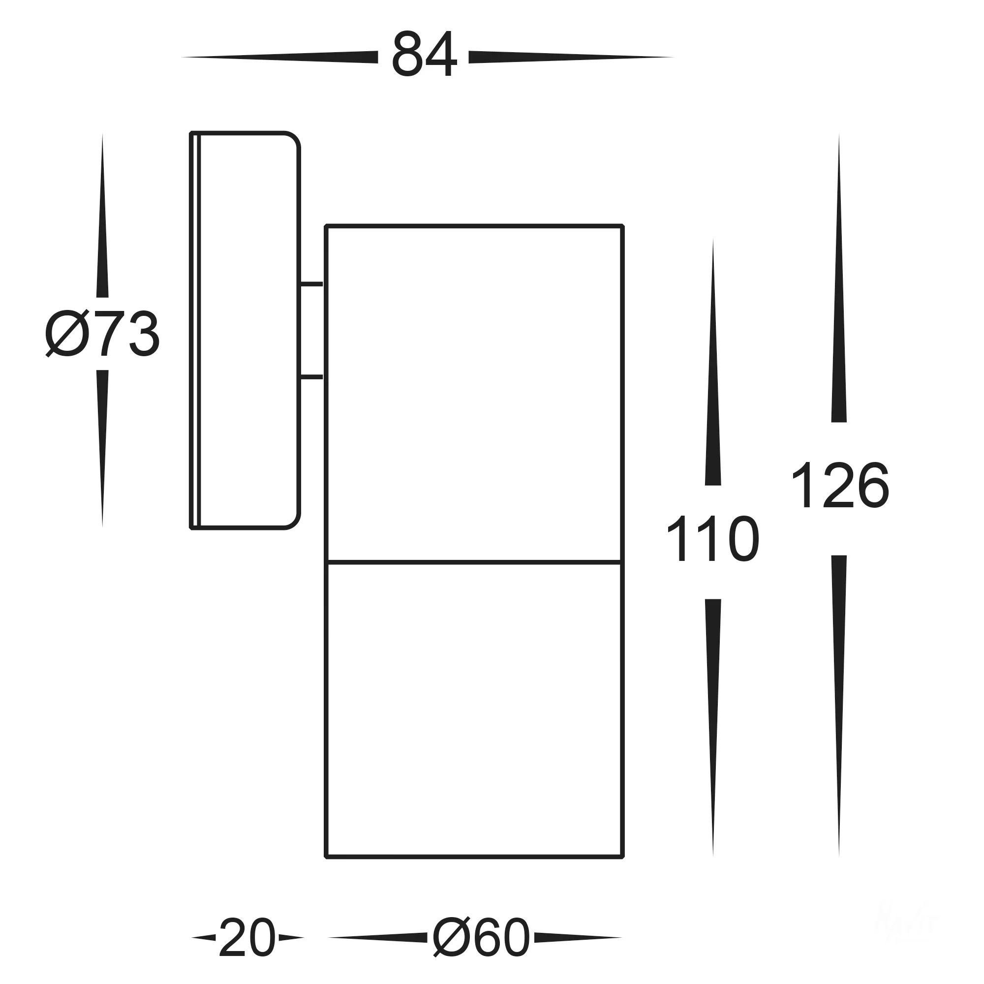 HV1172T - Fortis Stainless Steel TRI Colour Fixed Down LED Wall Pillar Light - Image 2