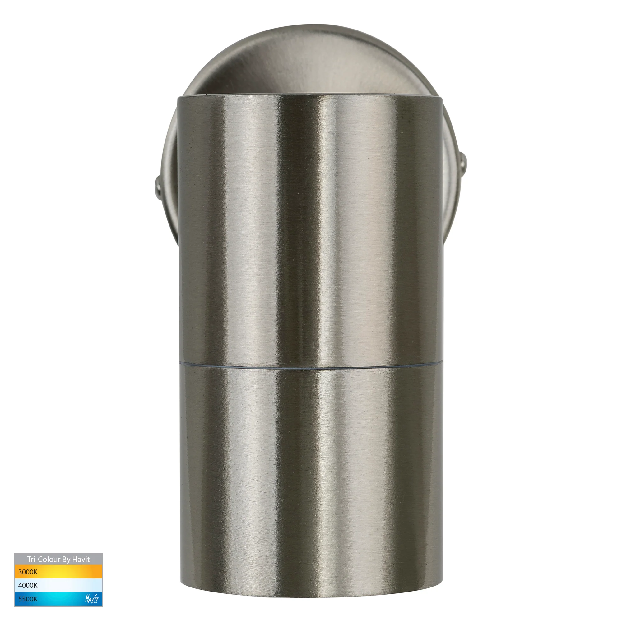 HV1172T - Fortis Stainless Steel TRI Colour Fixed Down LED Wall Pillar Light - Image 3