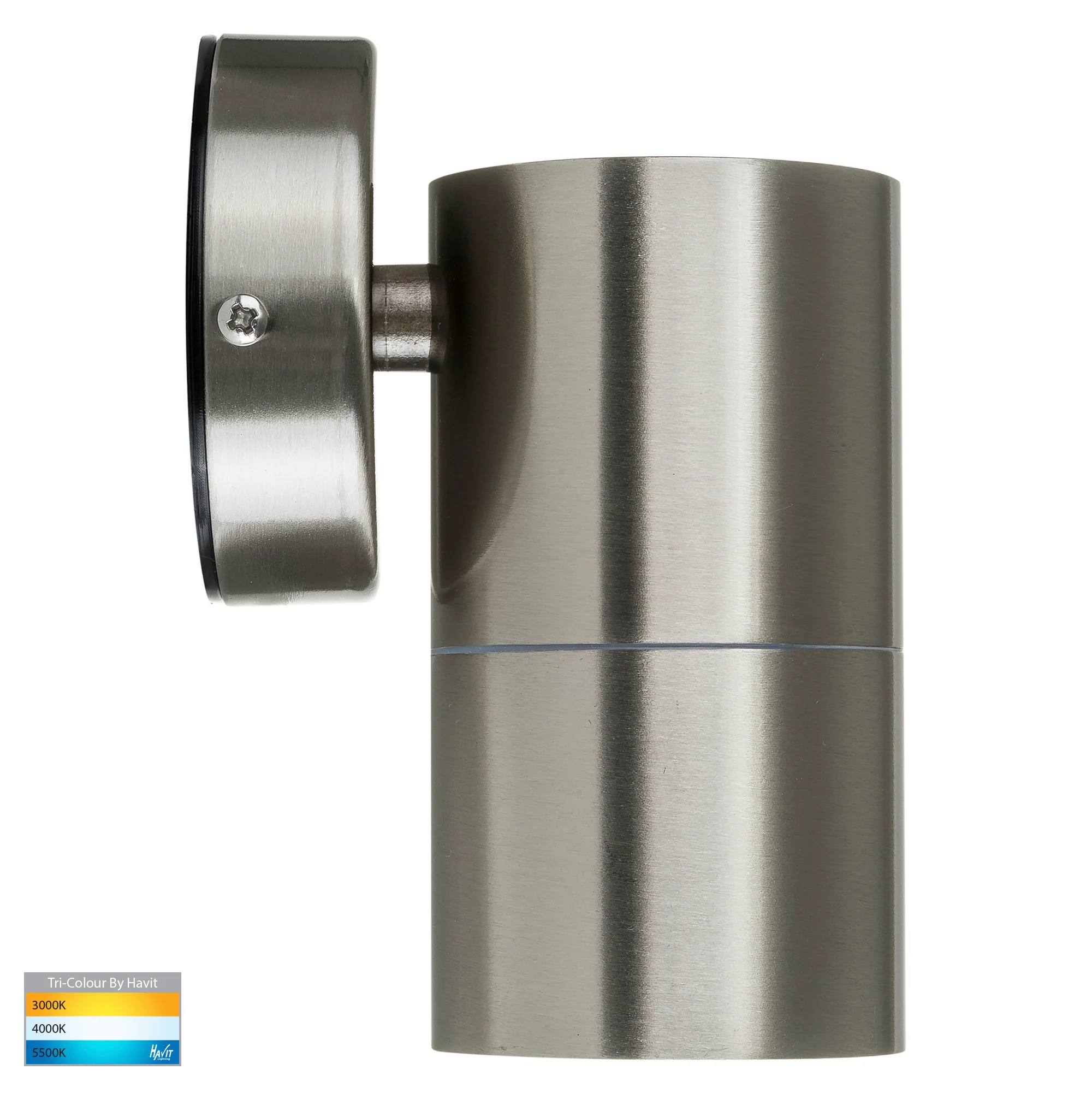 HV1172T - Fortis Stainless Steel TRI Colour Fixed Down LED Wall Pillar Light - Image 4
