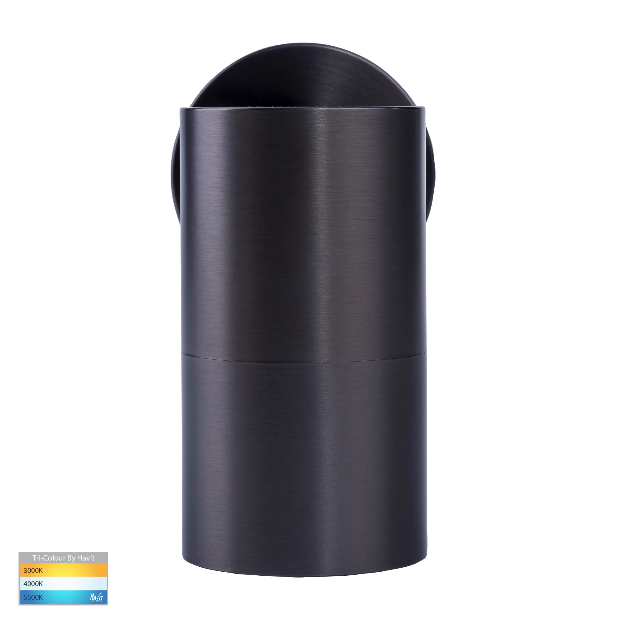 HV1175T-HV1177T - Tivah Solid Brass Graphite Coloured TRI Colour Fixed Down Wall Pillar Lights - Image 3
