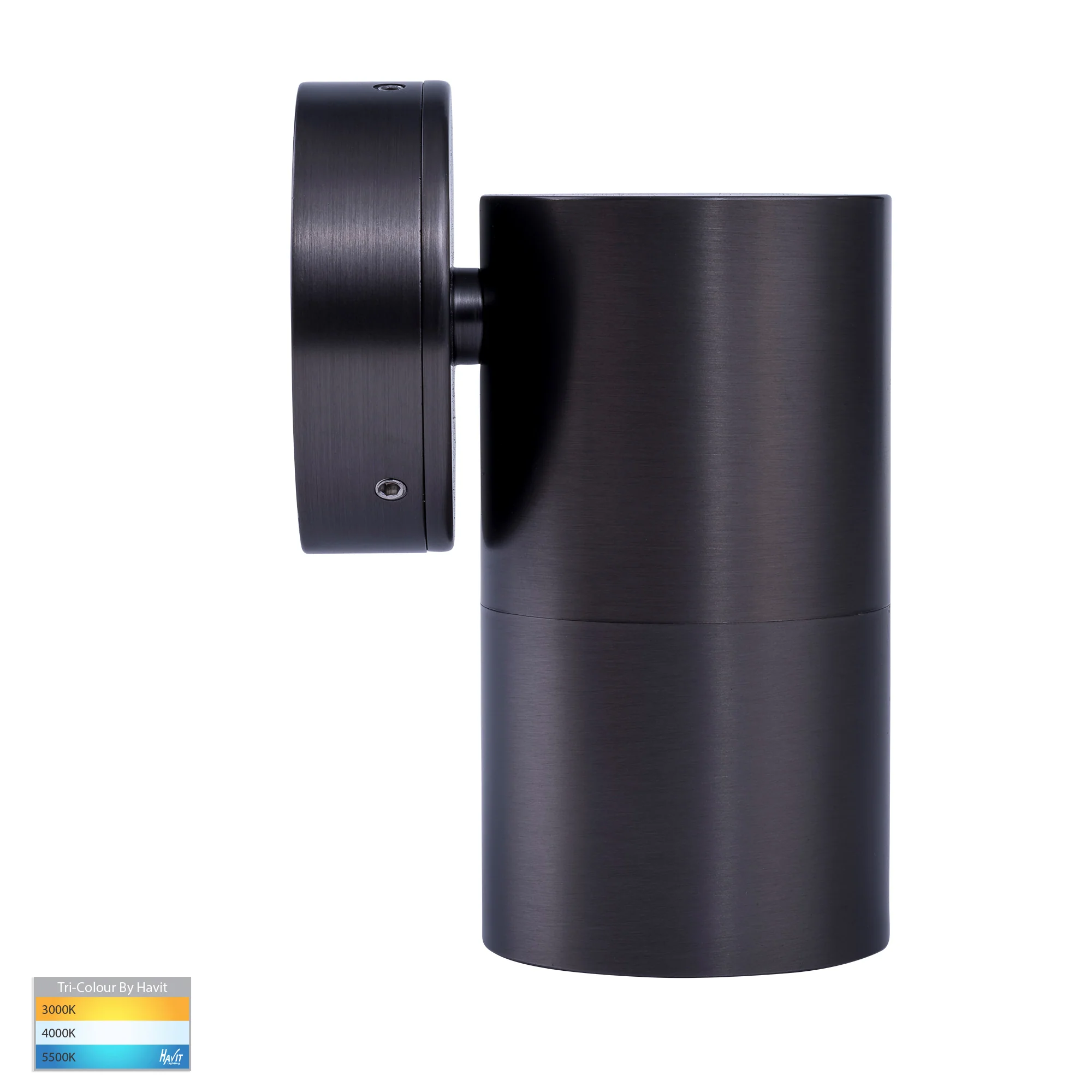 HV1175T-HV1177T - Tivah Solid Brass Graphite Coloured TRI Colour Fixed Down Wall Pillar Lights - Image 4