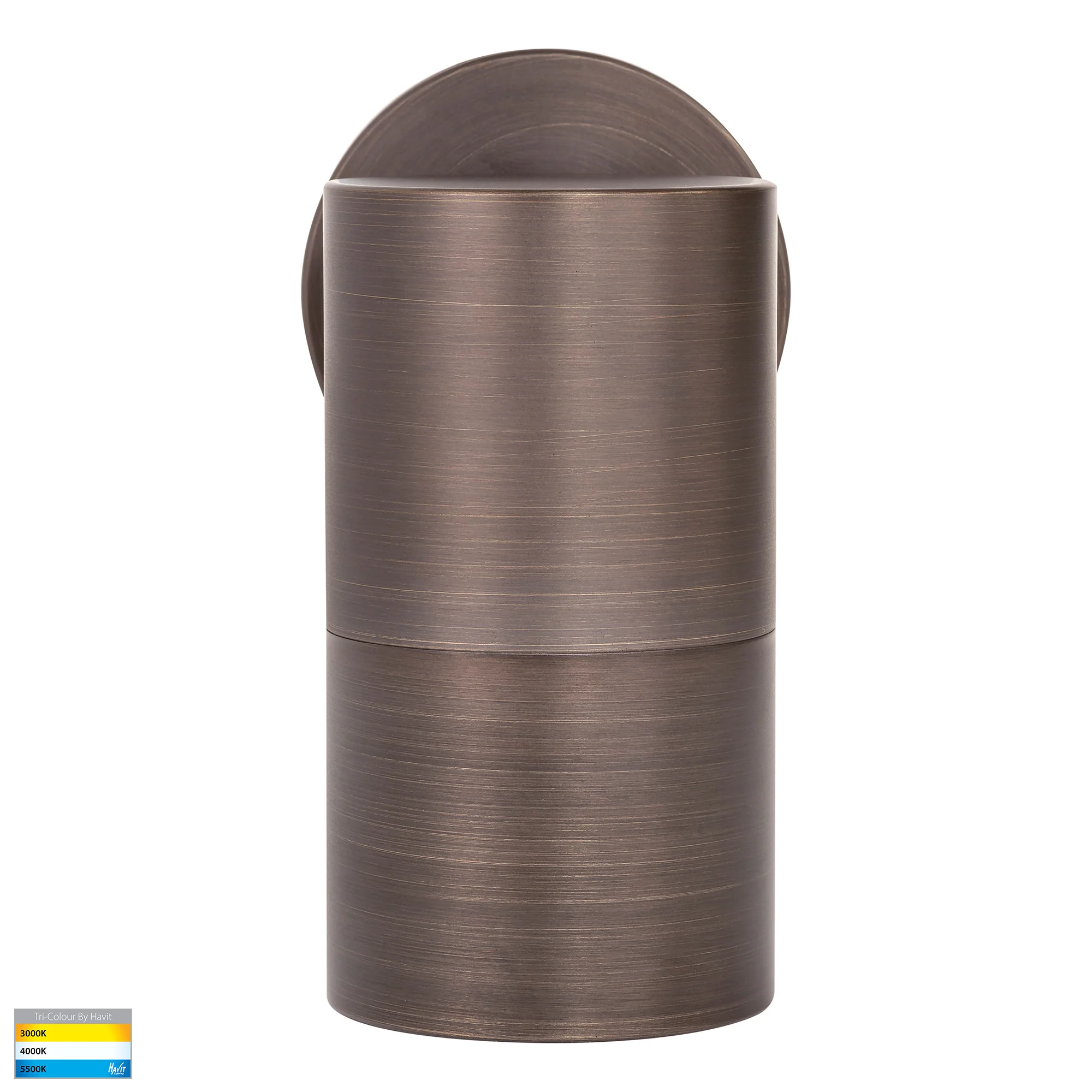 HV1195T-HV1197T - Tivah Antique Brass TRI Colour Fixed Down Wall Pillar Lights - Image 3