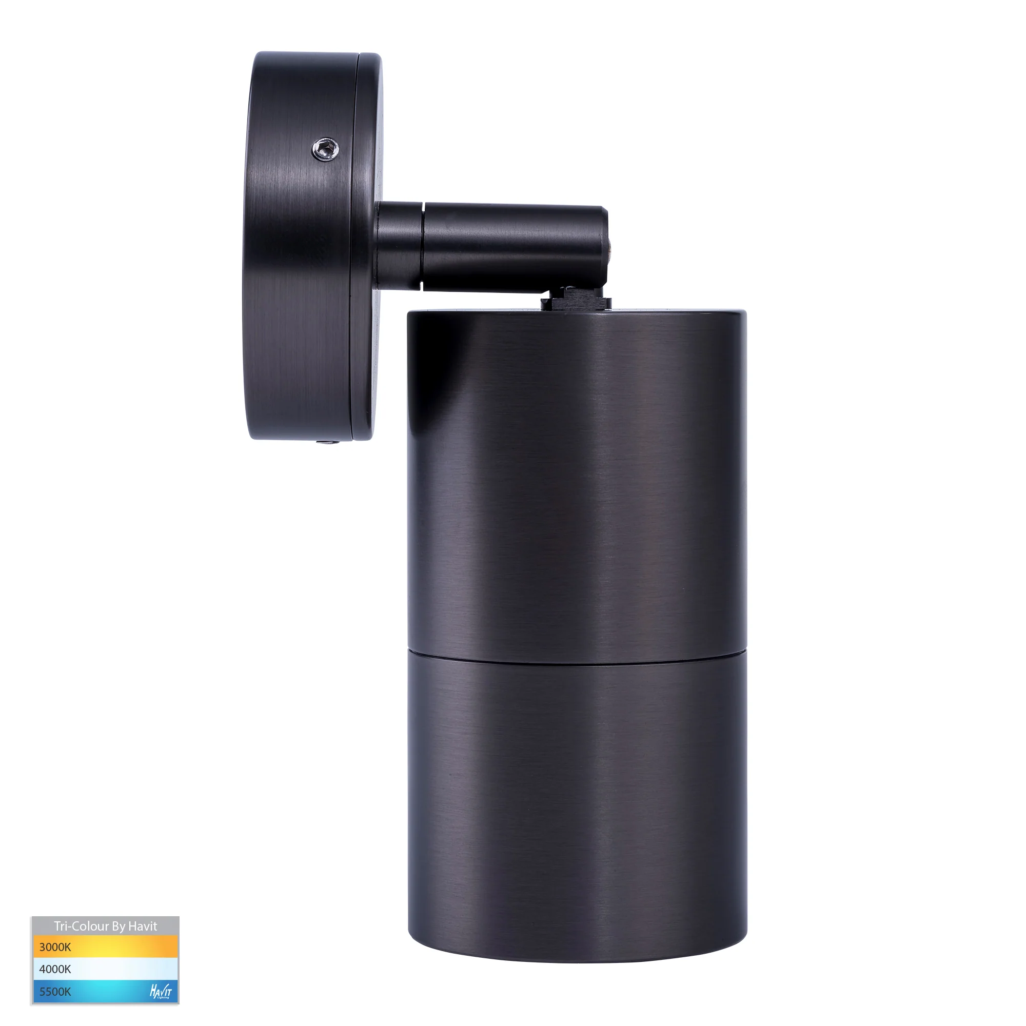 HV1275T-HV1277T - Tivah Solid Brass Graphite Coloured TRI Colour Single Adjustable Wall Pillar Lights - Image 3