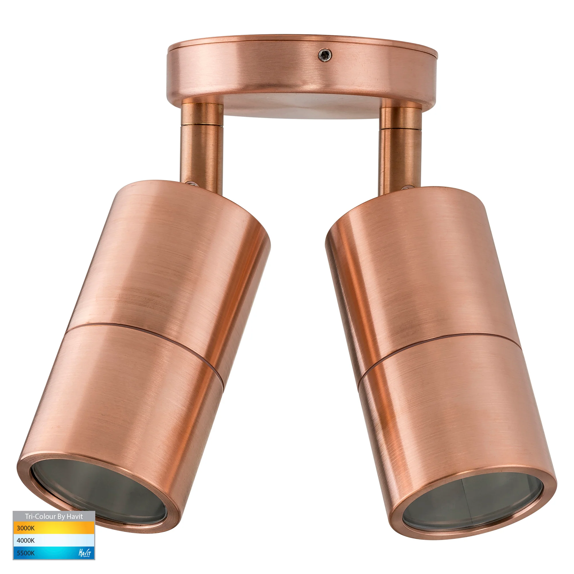 HV1315T-HV1317T - Tivah Solid Copper TRI Colour Double Adjustable Wall Pillar Lights - Image 3
