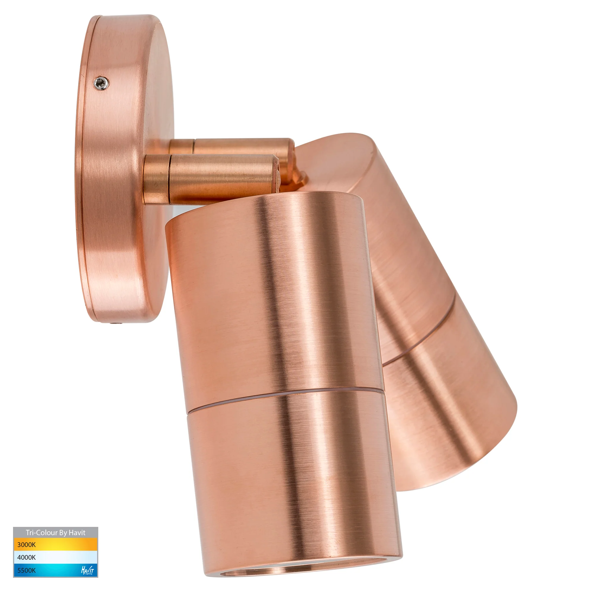 HV1315T-HV1317T - Tivah Solid Copper TRI Colour Double Adjustable Wall Pillar Lights - Image 4