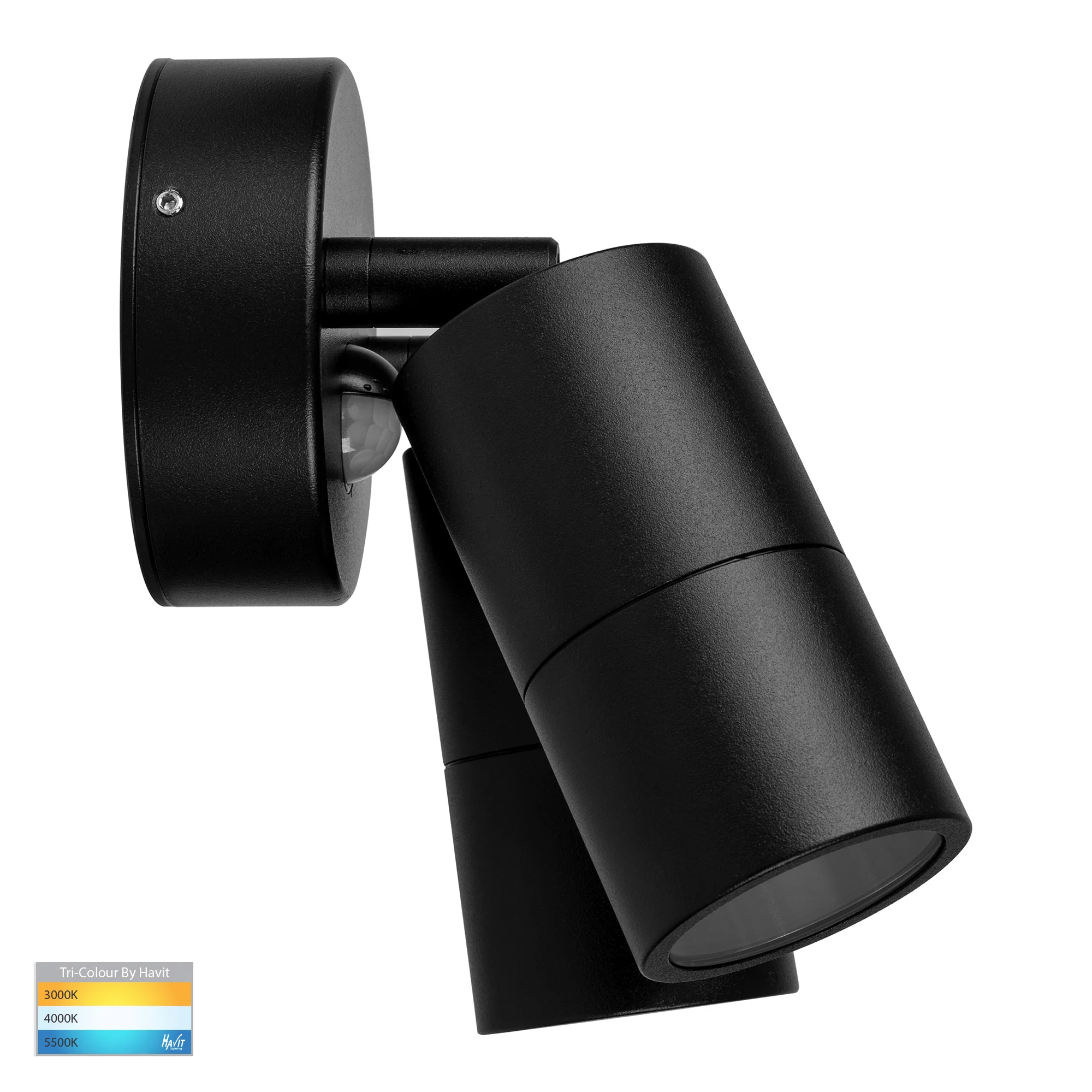 HV1325T-PIR | HV1326T-PIR - Tivah Aluminium Black TRI Colour Double Adjustable Spot Lights with Sensor - Image 3