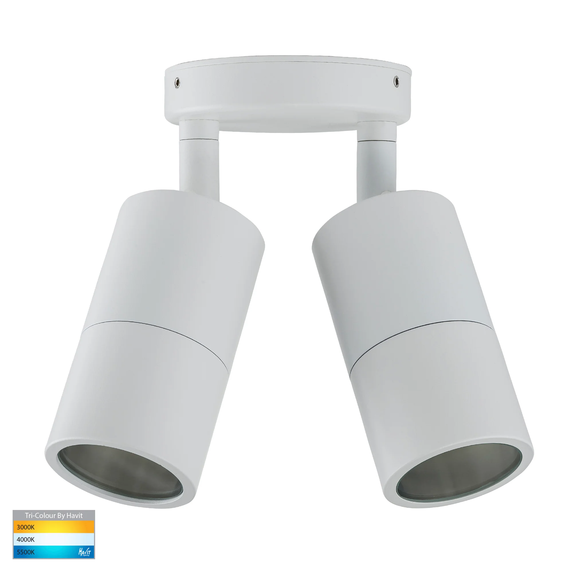 HV1335T-HV1337T - Tivah White TRI Colour Double Adjustable Wall Pillar Lights - Image 3