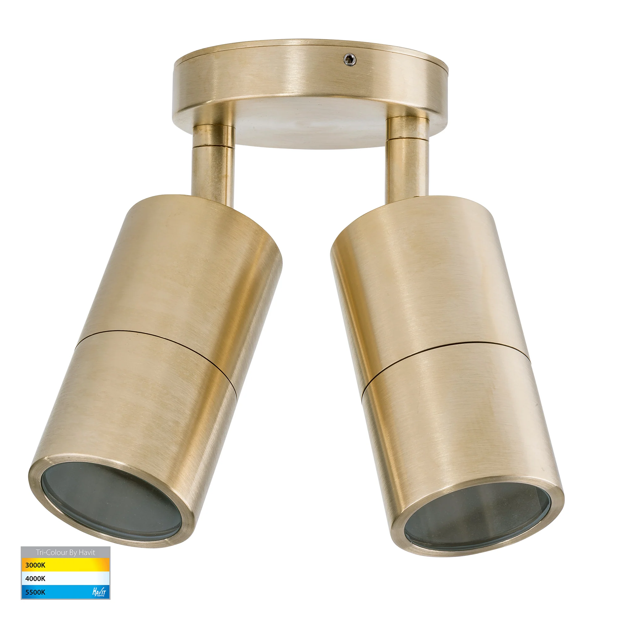HV1355T-HV1357T - Tivah Solid Brass TRI Colour Double Adjustable Wall Pillar Lights - Image 3