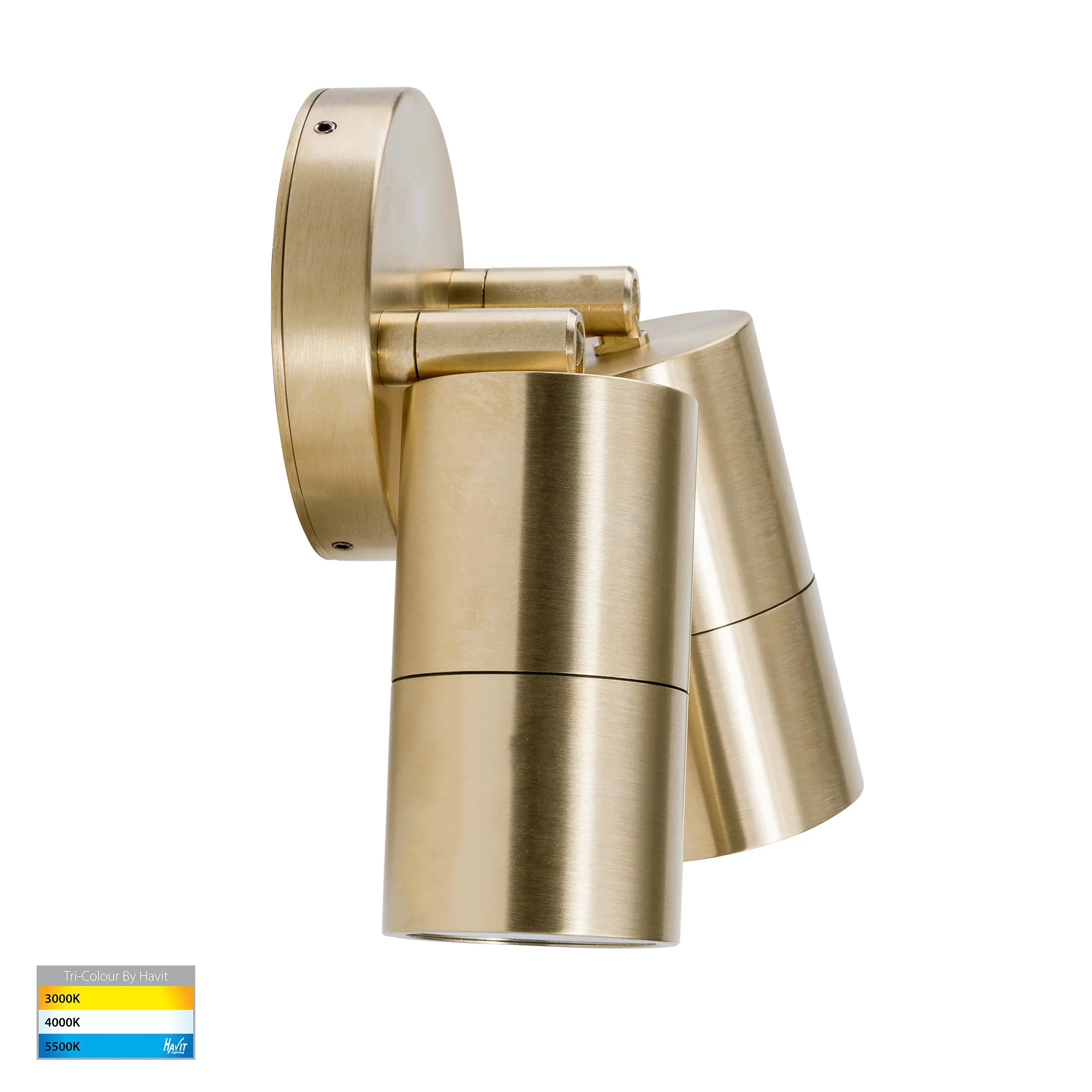 HV1355T-HV1357T - Tivah Solid Brass TRI Colour Double Adjustable Wall Pillar Lights - Image 4