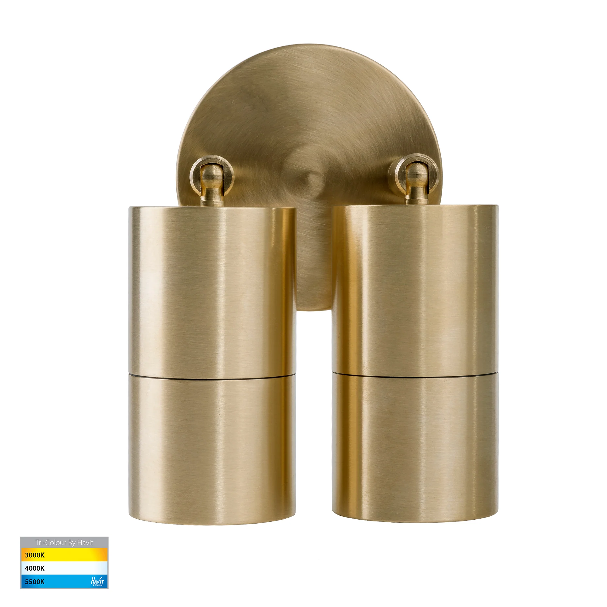 HV1355T-HV1357T - Tivah Solid Brass TRI Colour Double Adjustable Wall Pillar Lights - Image 5