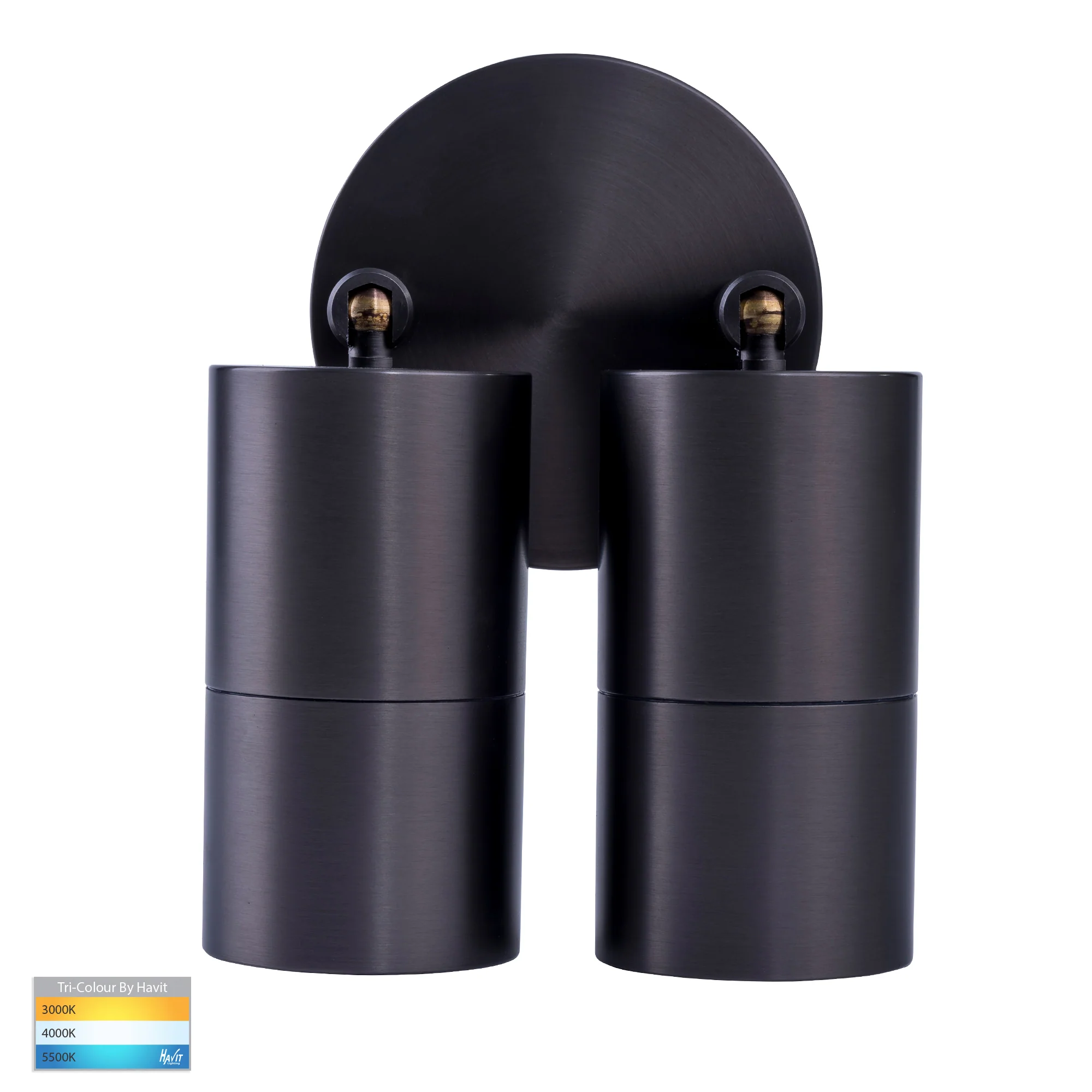HV1375T-HV1377T - Tivah Solid Brass Graphite Coloured TRI Colour Double Adjustable Wall Pillar Lights - Image 4