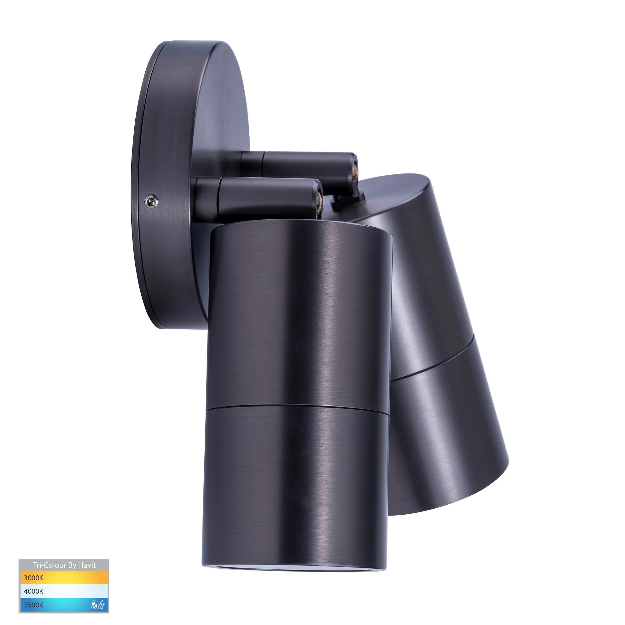 HV1375T-HV1377T - Tivah Solid Brass Graphite Coloured TRI Colour Double Adjustable Wall Pillar Lights - Image 5
