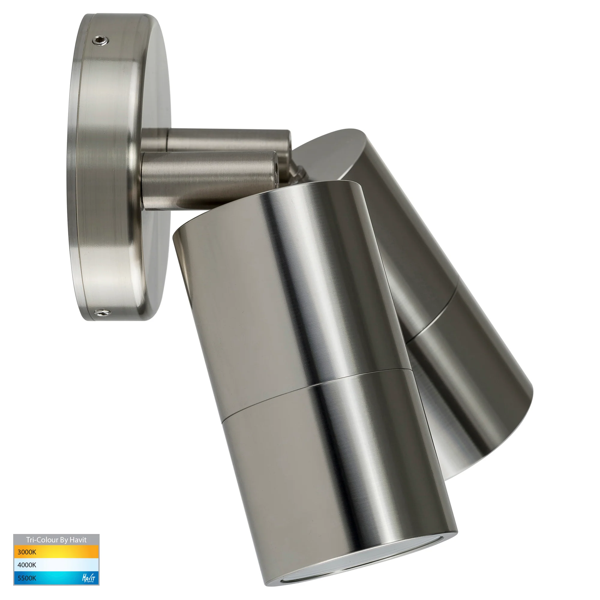 HV1385T-HV1387T - Tivah Titanium Aluminium TRI Colour Double Adjustable Wall Pillar Lights - Image 4