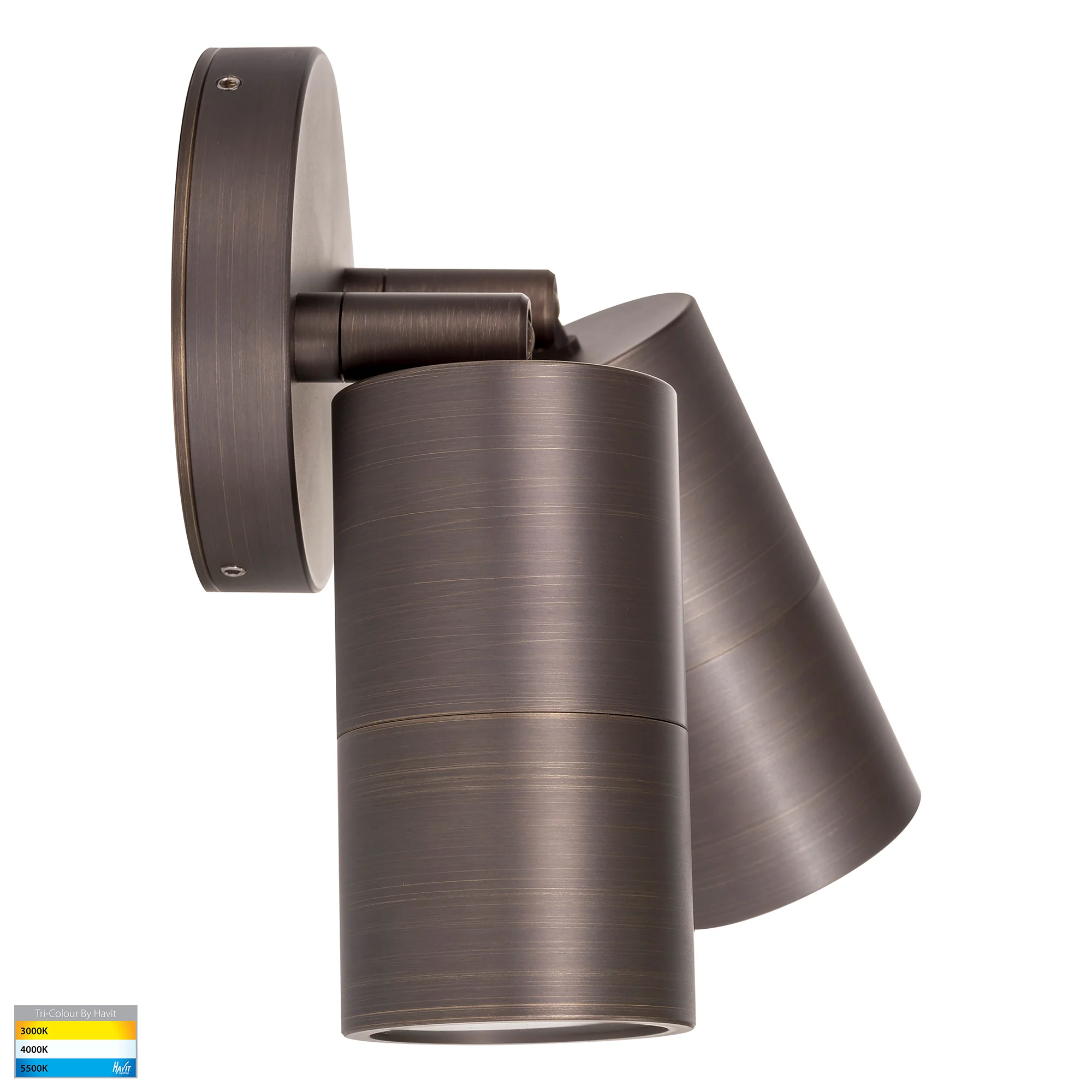 HV1395T-HV1397T - Tivah Antique Brass TRI Colour Double Adjustable Wall Pillar Lights - Image 3