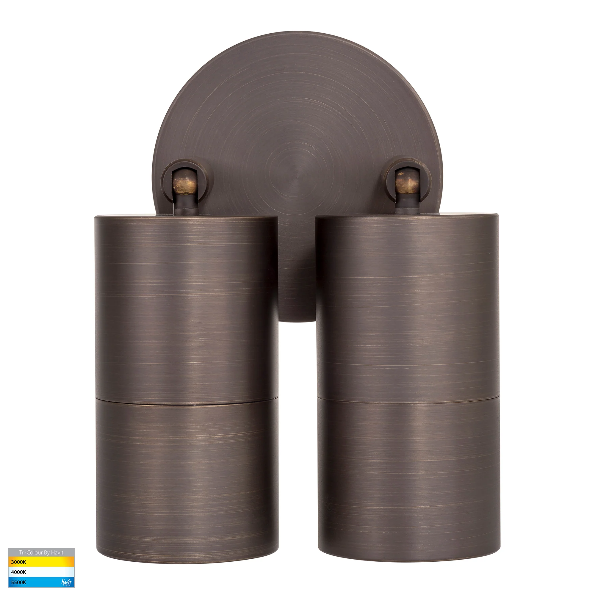 HV1395T-HV1397T - Tivah Antique Brass TRI Colour Double Adjustable Wall Pillar Lights - Image 5