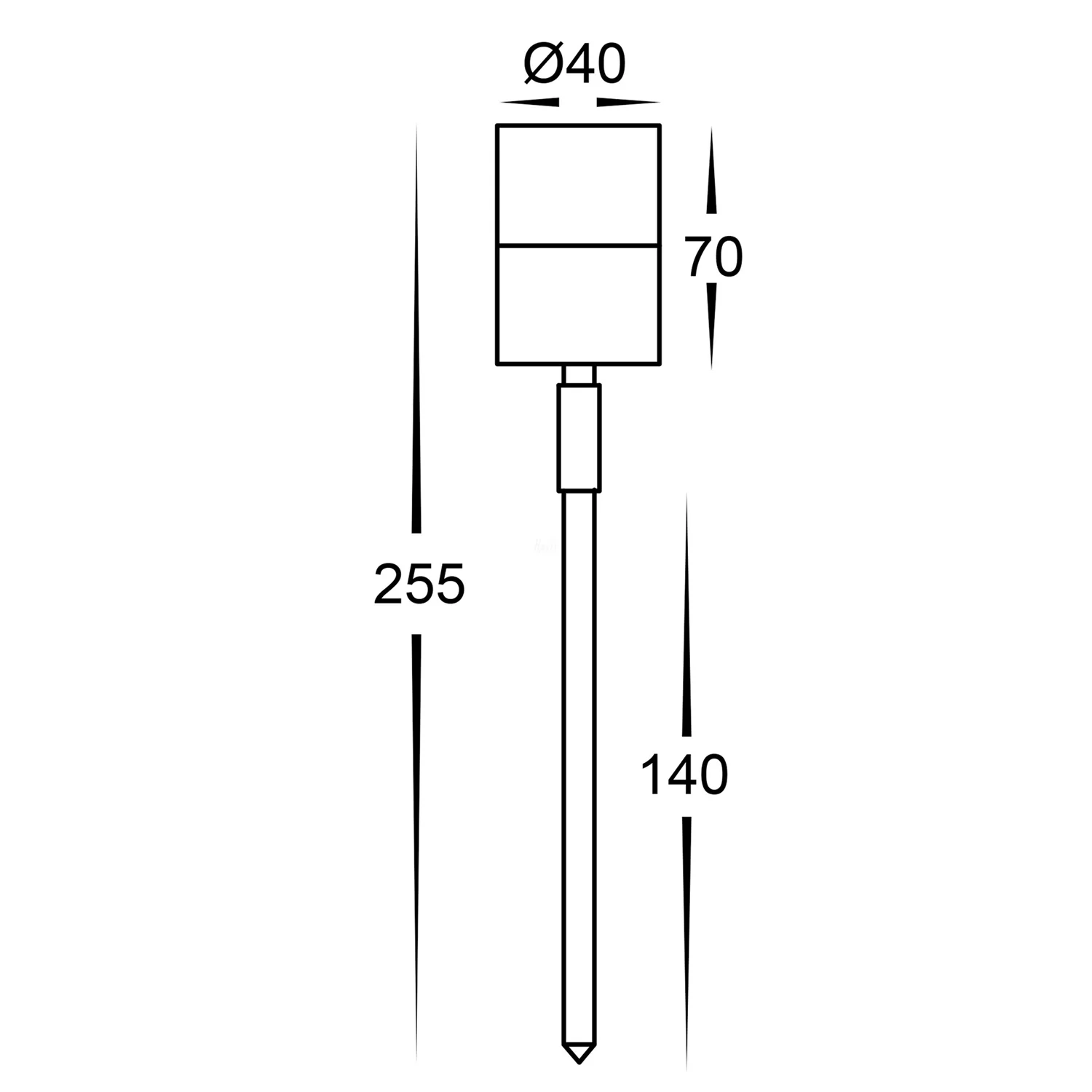 HV1426NW-BLK- Mini Tivah Aluminium Black 3w MR11 Garden Spike Light - Image 2