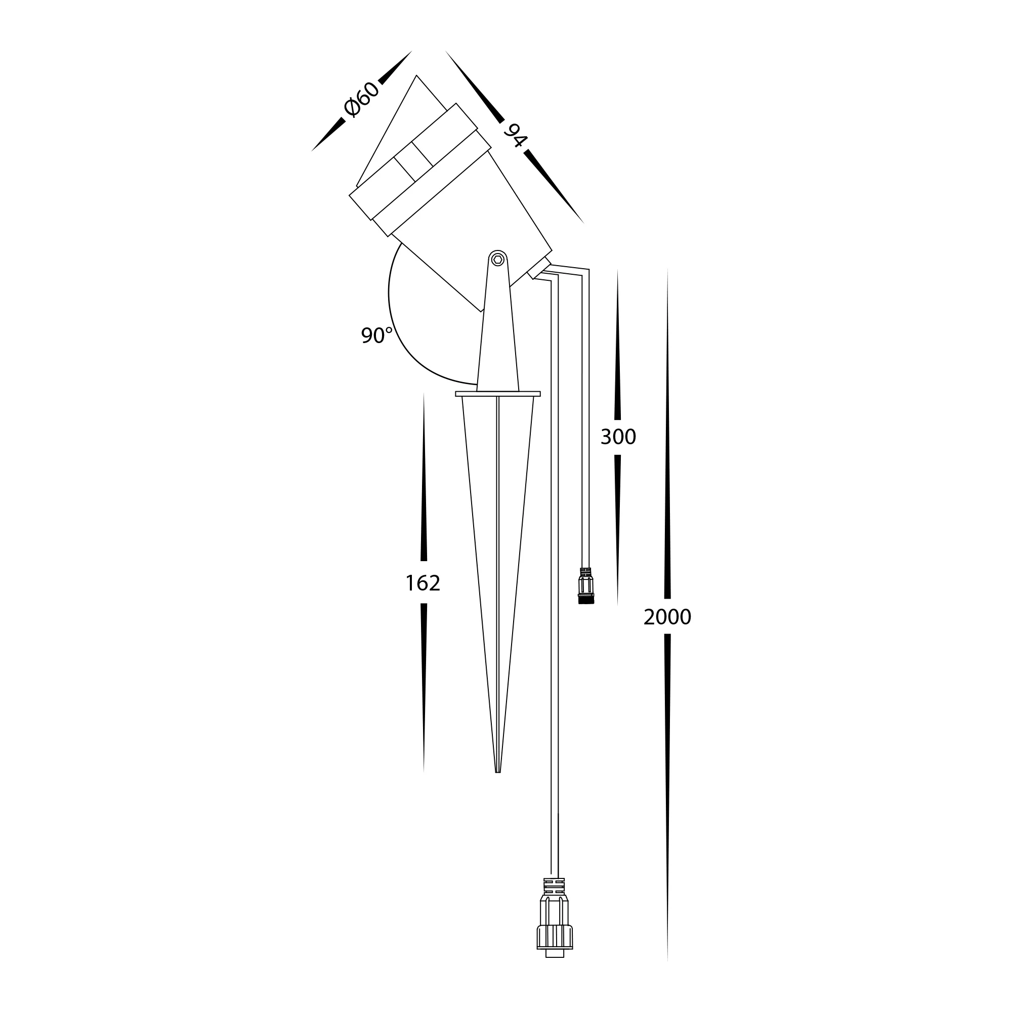 HV1428RGBCW - Spitze Black 3w RGBCW LED Garden Spike Light - Image 2