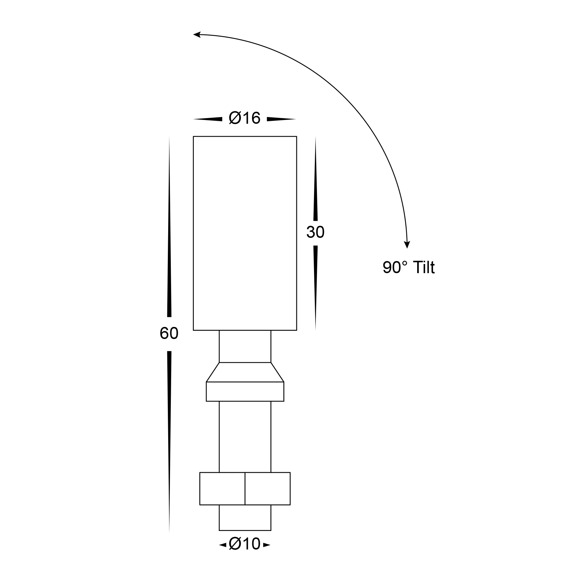 HV1433T-BLK - Spar Aluminium Black Spike or Surface Mounted Spot Light - Image 3