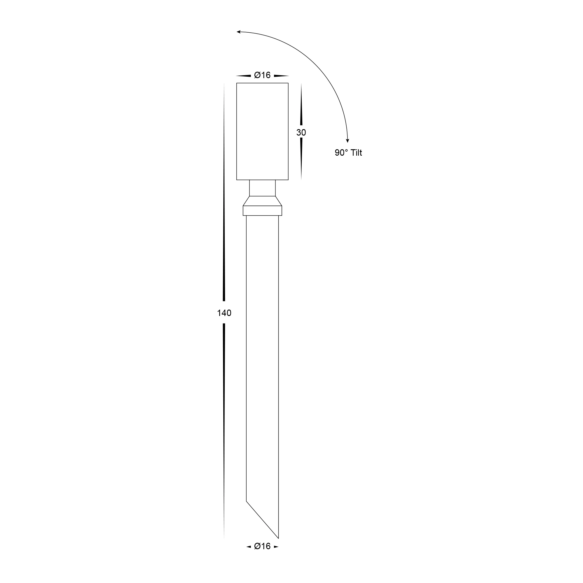 HV1433T-WHT - Spar Aluminium White Spike or Surface Mounted Spot Light - Image 2