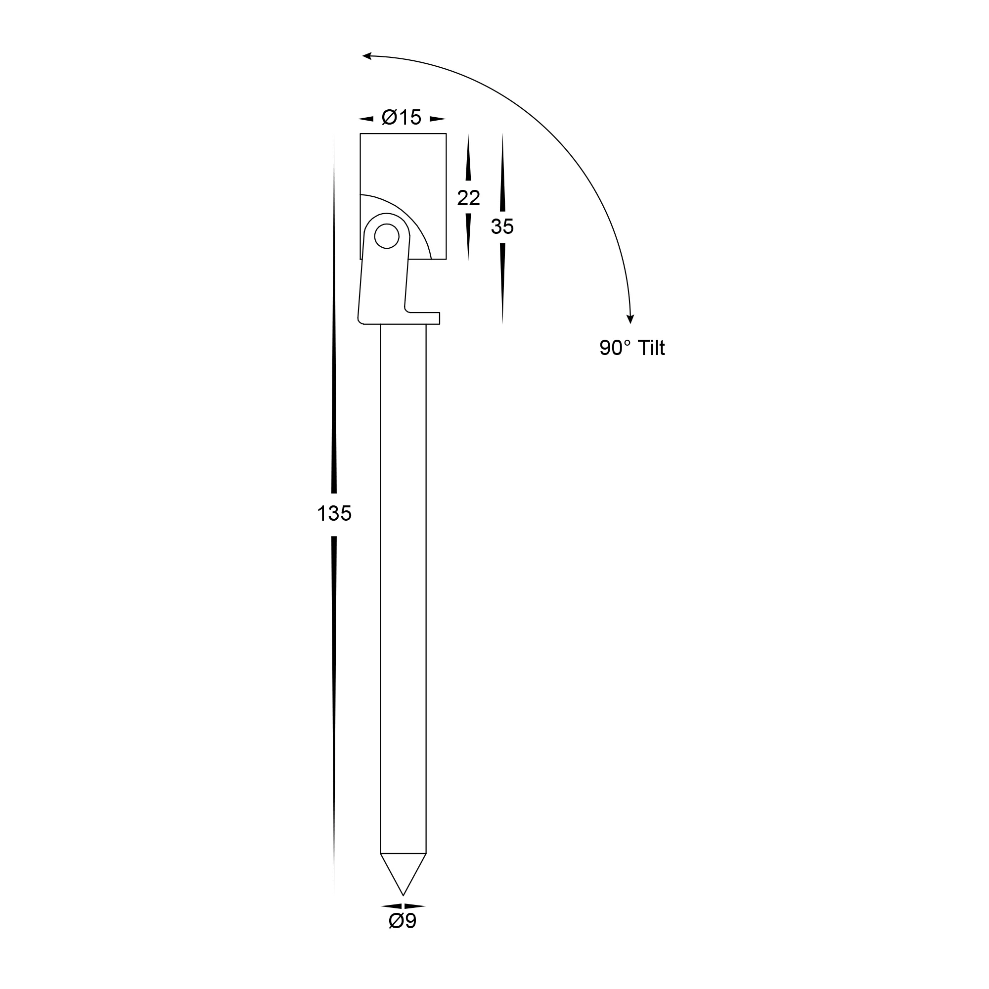 HV1434T-WHT - Spar Aluminium White Spike or Surface Mounted Spot Light - Image 2