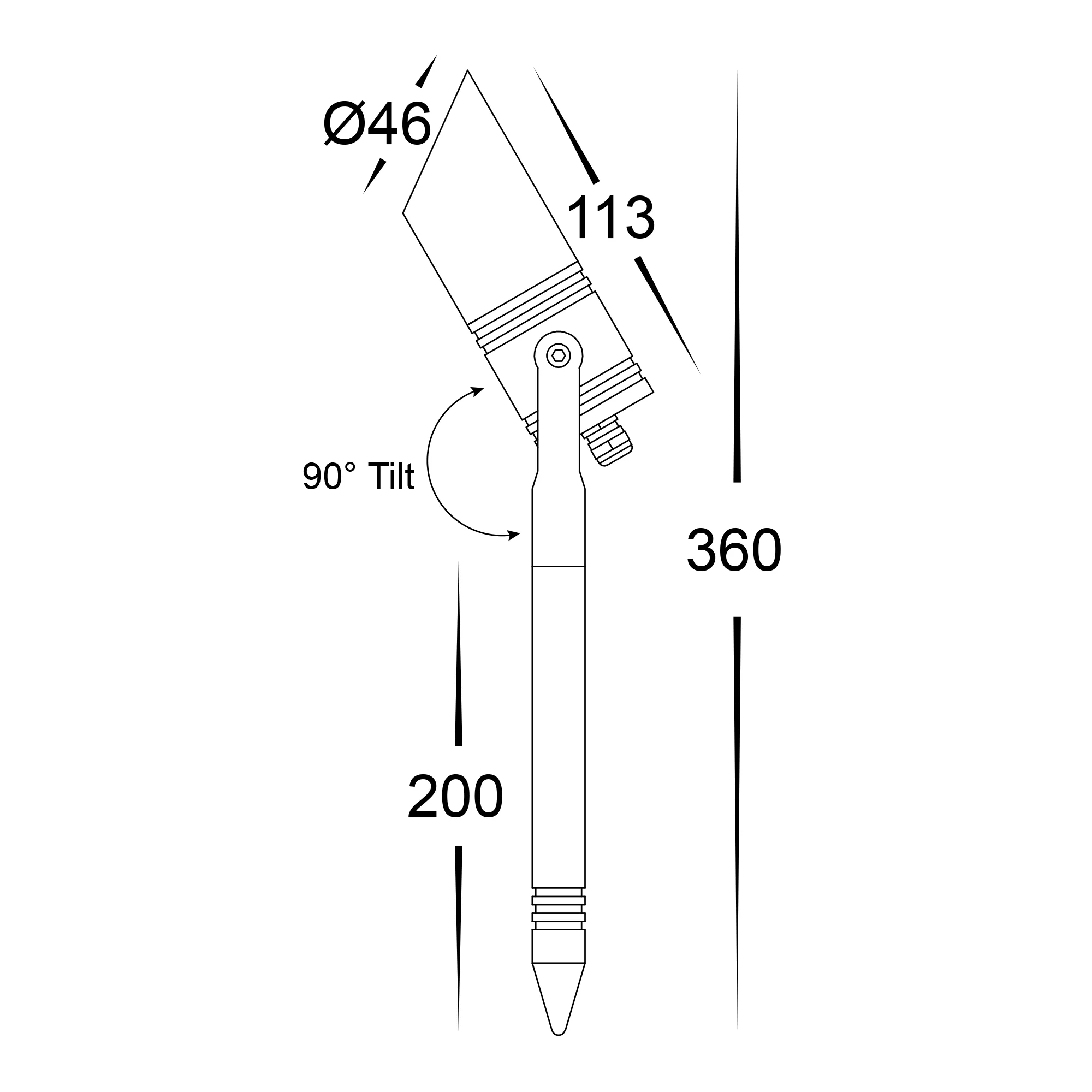 HV1445T-BLK - Napa Aluminium Black 5w Garden Spike Spotlight - Image 2