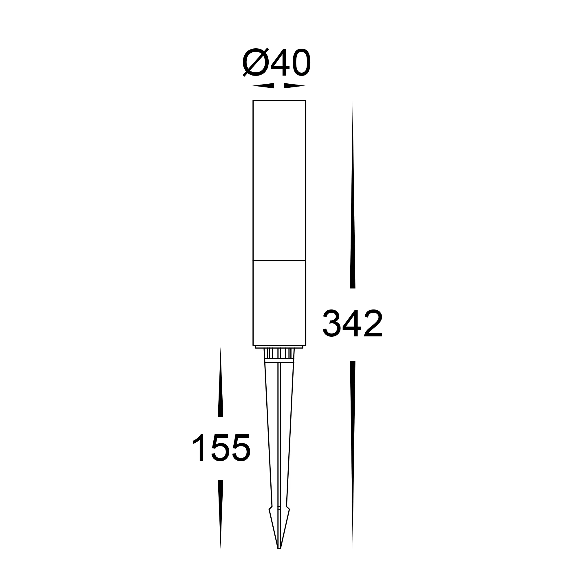 HV1449T-BLK-24V - Akril Aluminium Black 3w Garden Spike Light - Image 2